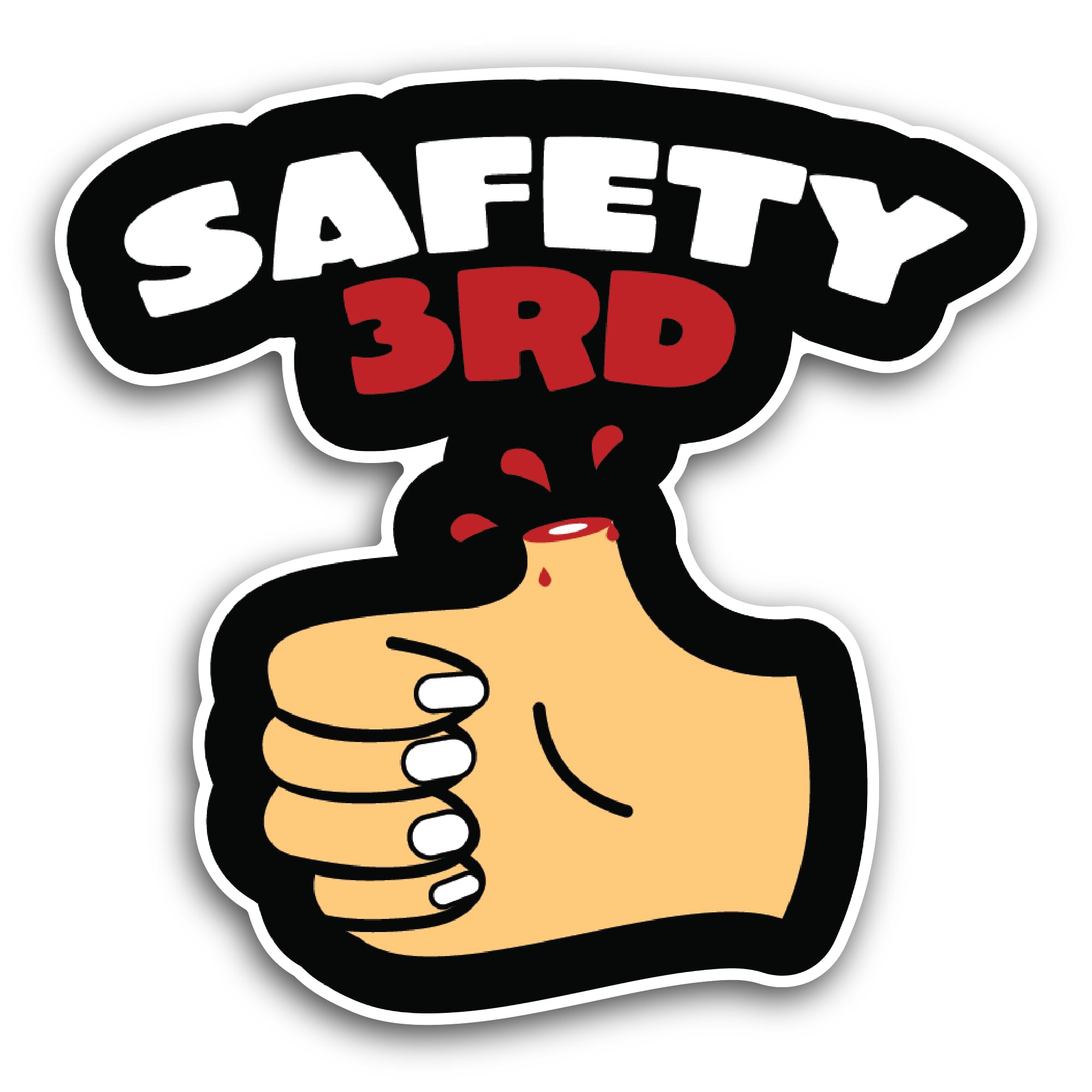 2 (Pieces) 3" and 5" Safety 3rd Sticker, Waterproof Vinyl Decals for Many Purpose Like Cars, Trucks,