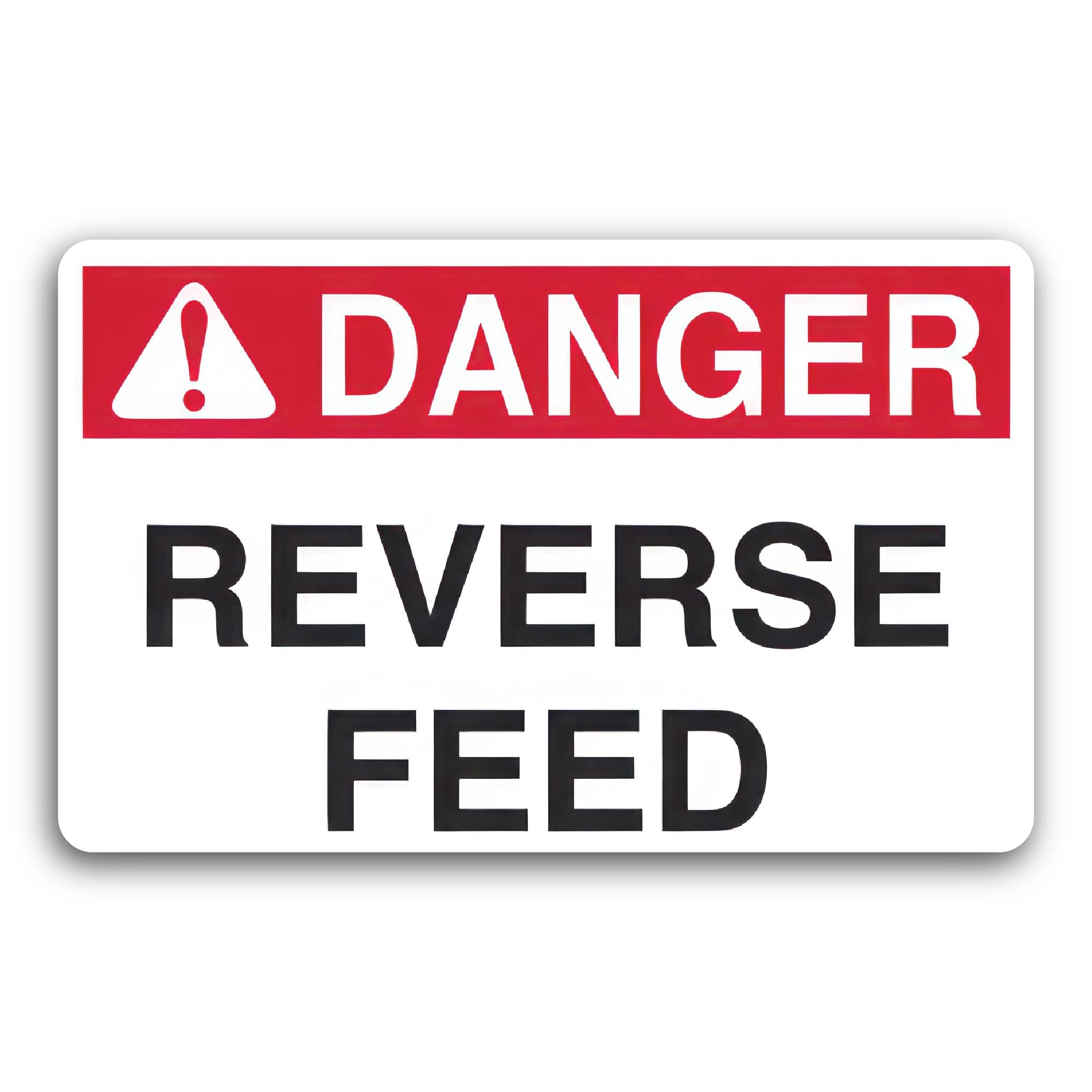 2 (Pieces) 3" and 5" Danger Reverse Feed Decal Sticker, Waterproof Vinyl Decals for Many Purpose Lik