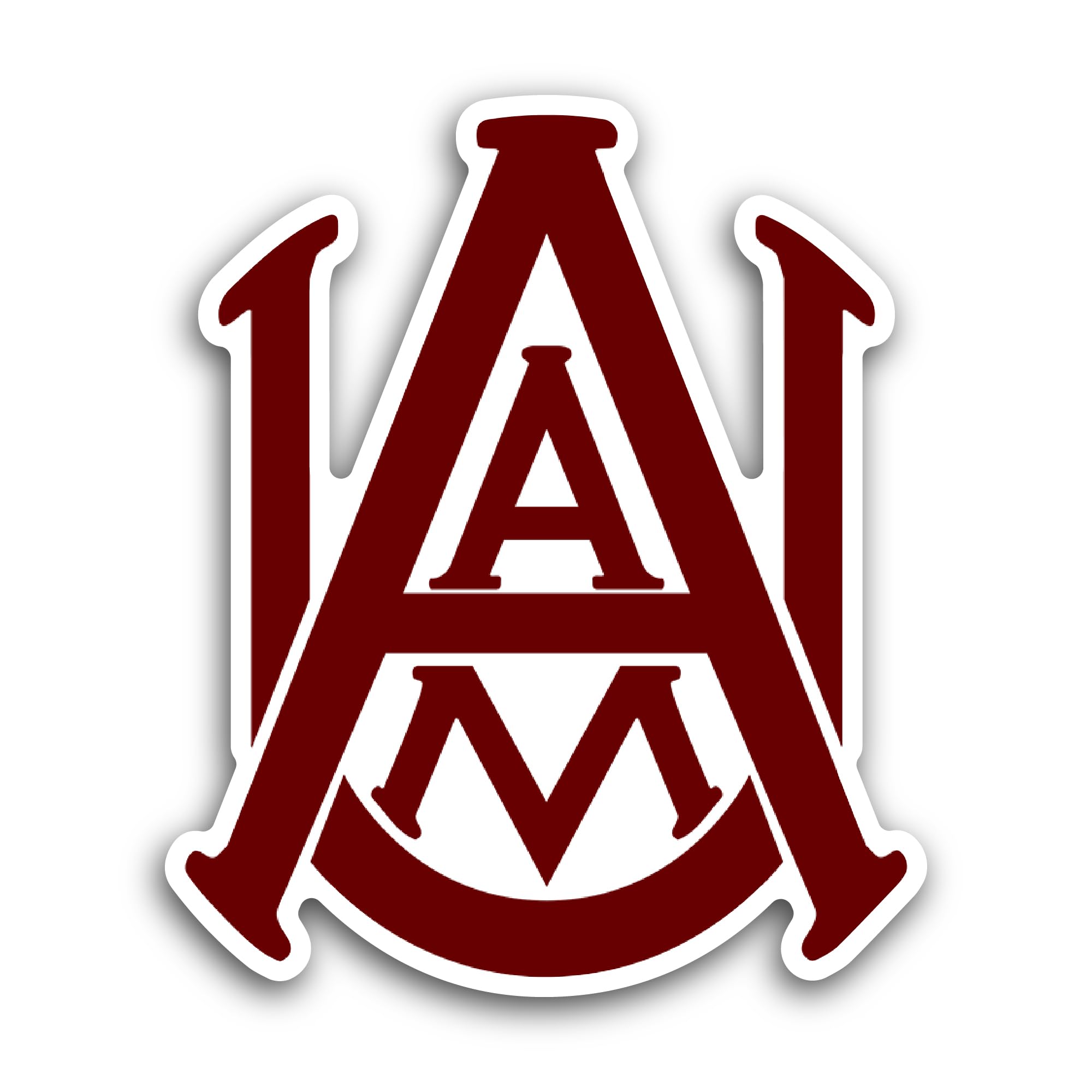 2 (Pieces) 3" and 5" Al@Bama A&M University Sticker, Waterproof Vinyl Decals for Many Purpose Like C