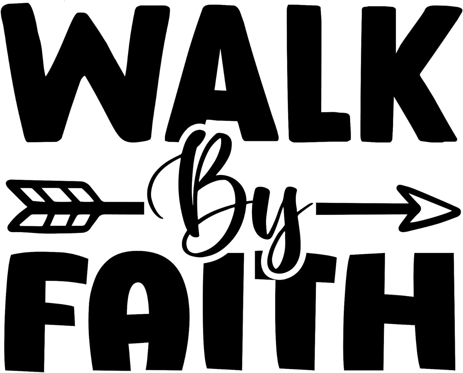 Inspirational Quote "Walk by Faith, Pretty Gift" Motivational Sticker Vinyl Decal Motivation Stickers- 5" Vinyl Sticker Waterproof
