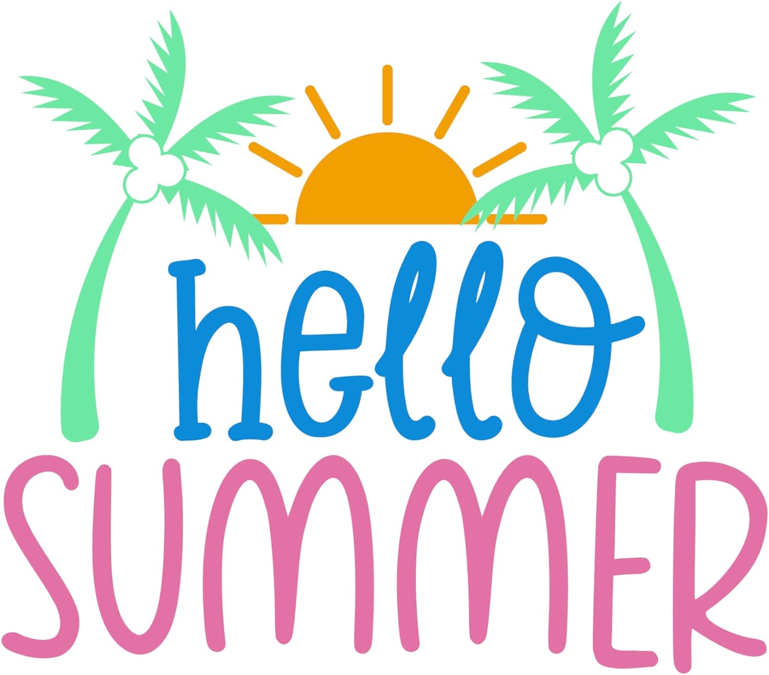 Inspirational Quote "Hello Summer" Motivational Sticker Vinyl Decal Motivation Stickers- 5" Vinyl Sticker Waterproof