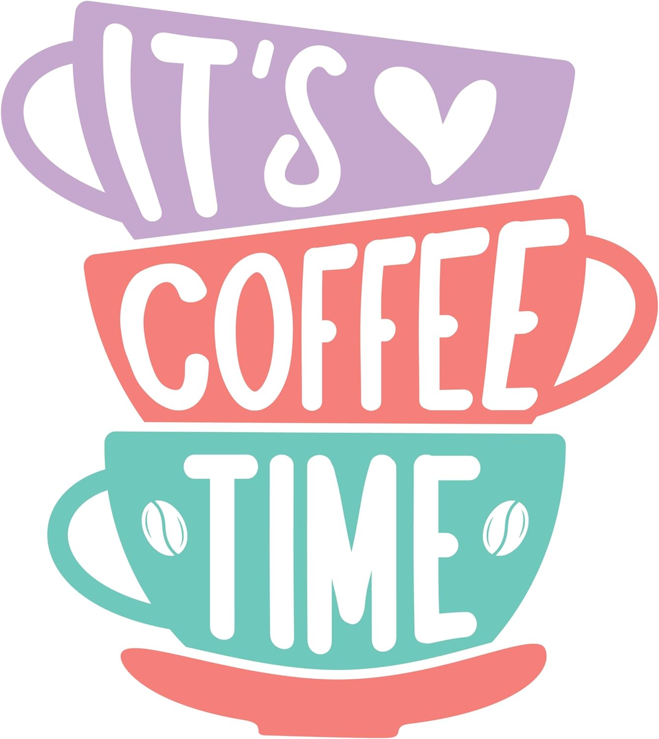 Inspirational Quote "It's Coffee Time Pretty Style on Cup" Motivational Sticker Vinyl Decal Motivation Stickers- 5" Vinyl Sticker Waterproof