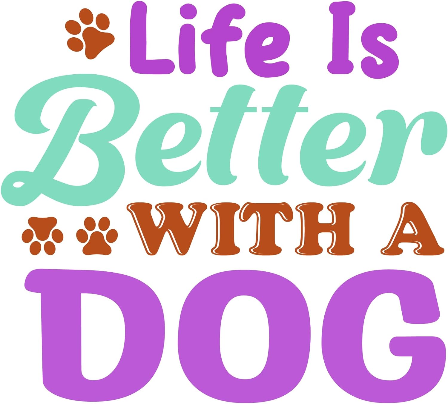 Inspirational Quote "Life is Better with A Dog" Motivational Sticker Vinyl Decal Motivation Stickers- 5" Vinyl Sticker Waterproof