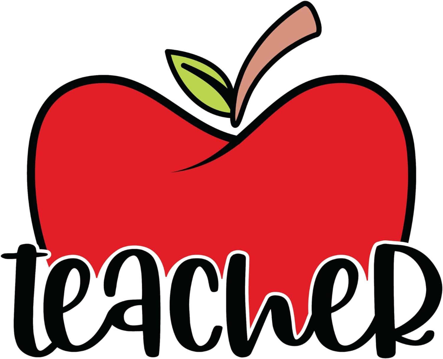 Inspirational Quote "Teacher Icon with Red Apple Vector" Motivational Sticker Vinyl Decal Motivation Stickers- 5" Vinyl Sticker Waterproof