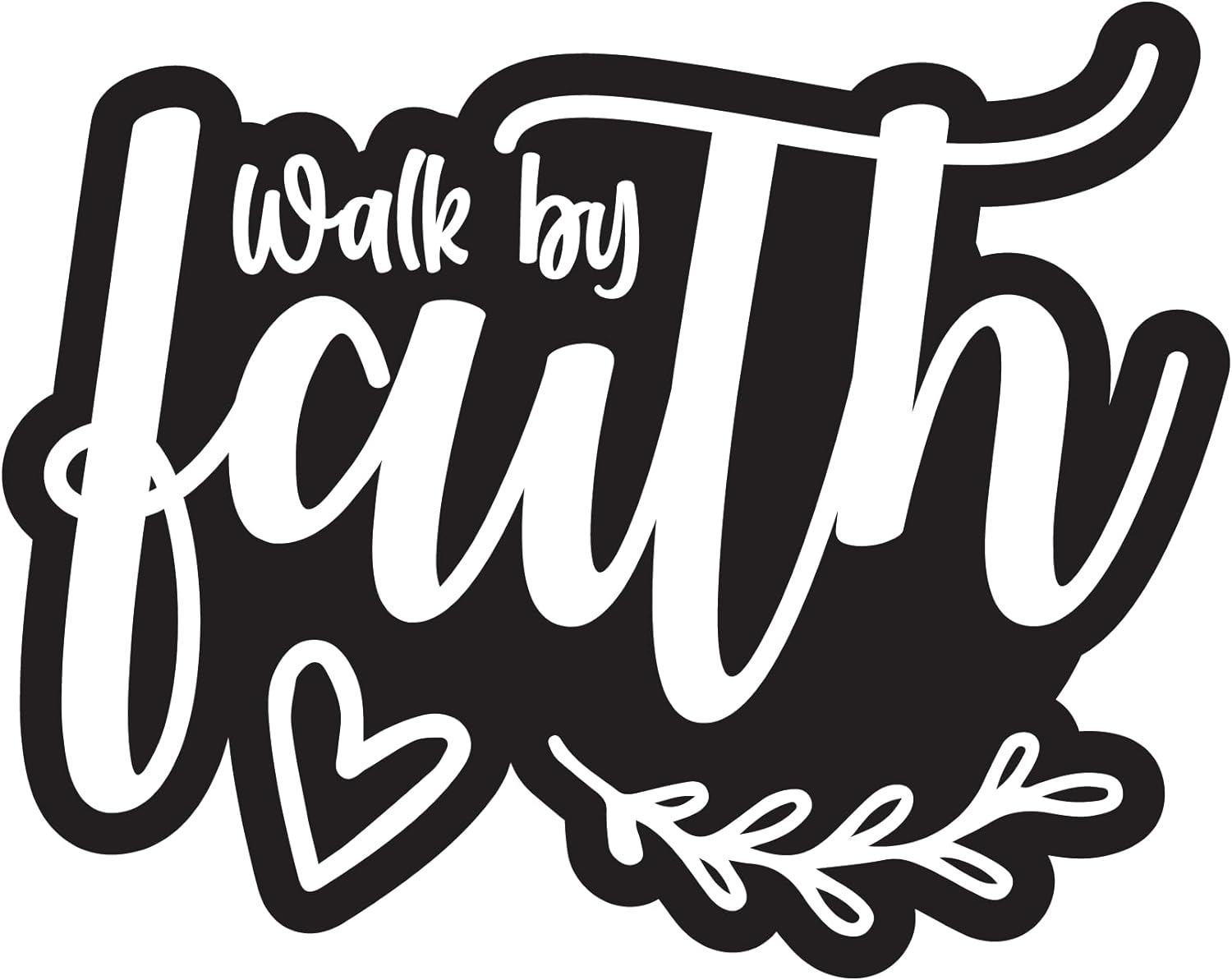 Inspirational Quote "Walk by Faith" Motivational Sticker Vinyl Decal Motivation Stickers- 5" Vinyl Sticker Waterproof