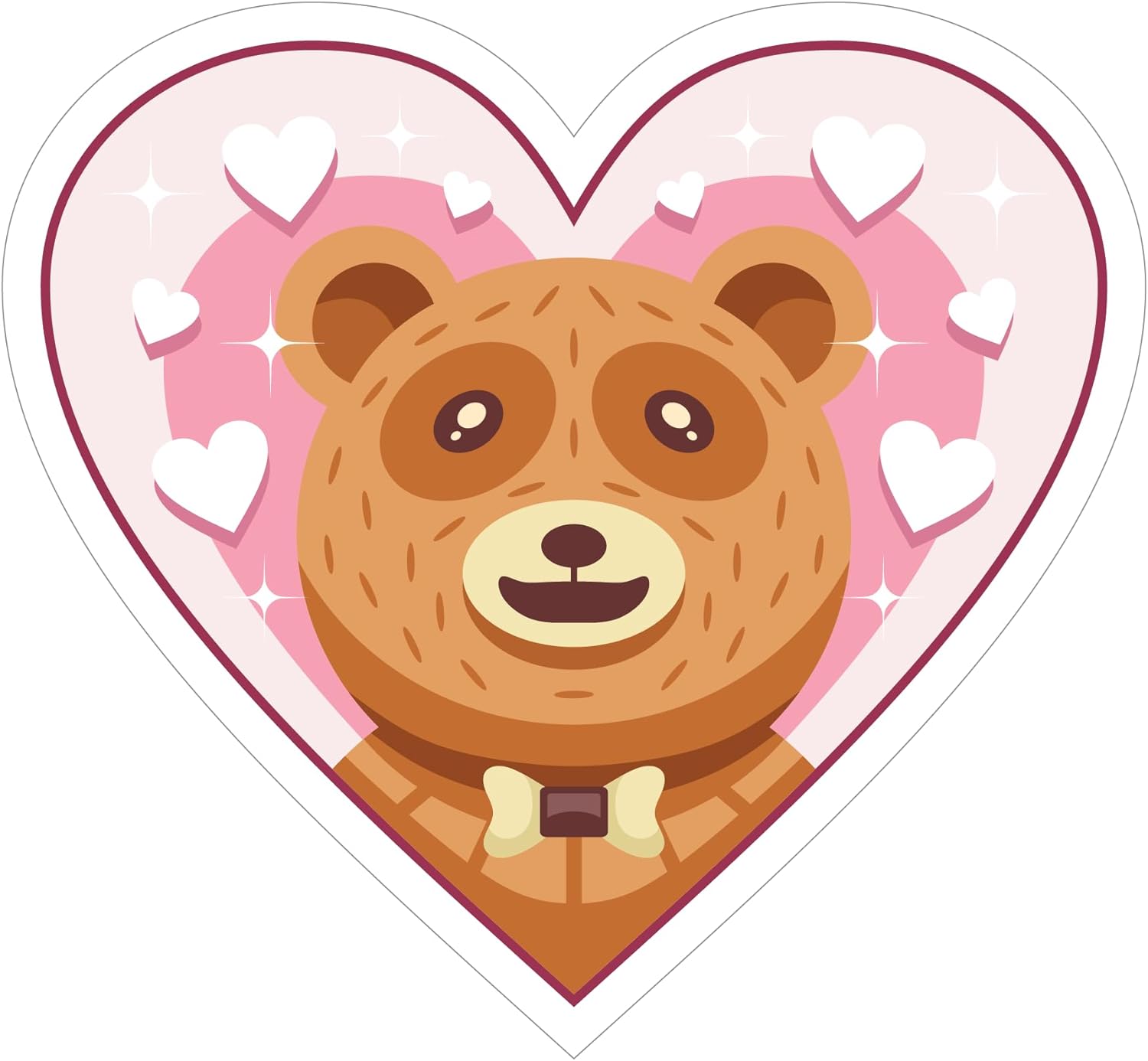 Inspirational Quote Heart with Bear Motivational Sticker Vinyl Decal Motivation Stickers- 5" Vinyl Sticker Waterproof
