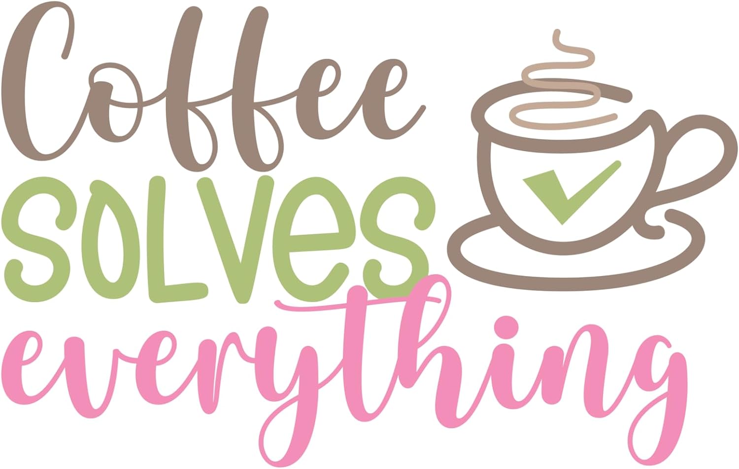 Inspirational Quote "Coffee Solves Everything" Motivational Sticker Vinyl Decal Motivation Stickers- 5" Vinyl Sticker Waterproof