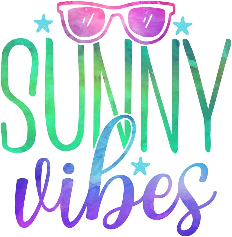 Inspirational Quote "Sunny Vibes" Motivational Sticker Vinyl Decal Motivation Stickers- 5" Vinyl Sticker Waterproof