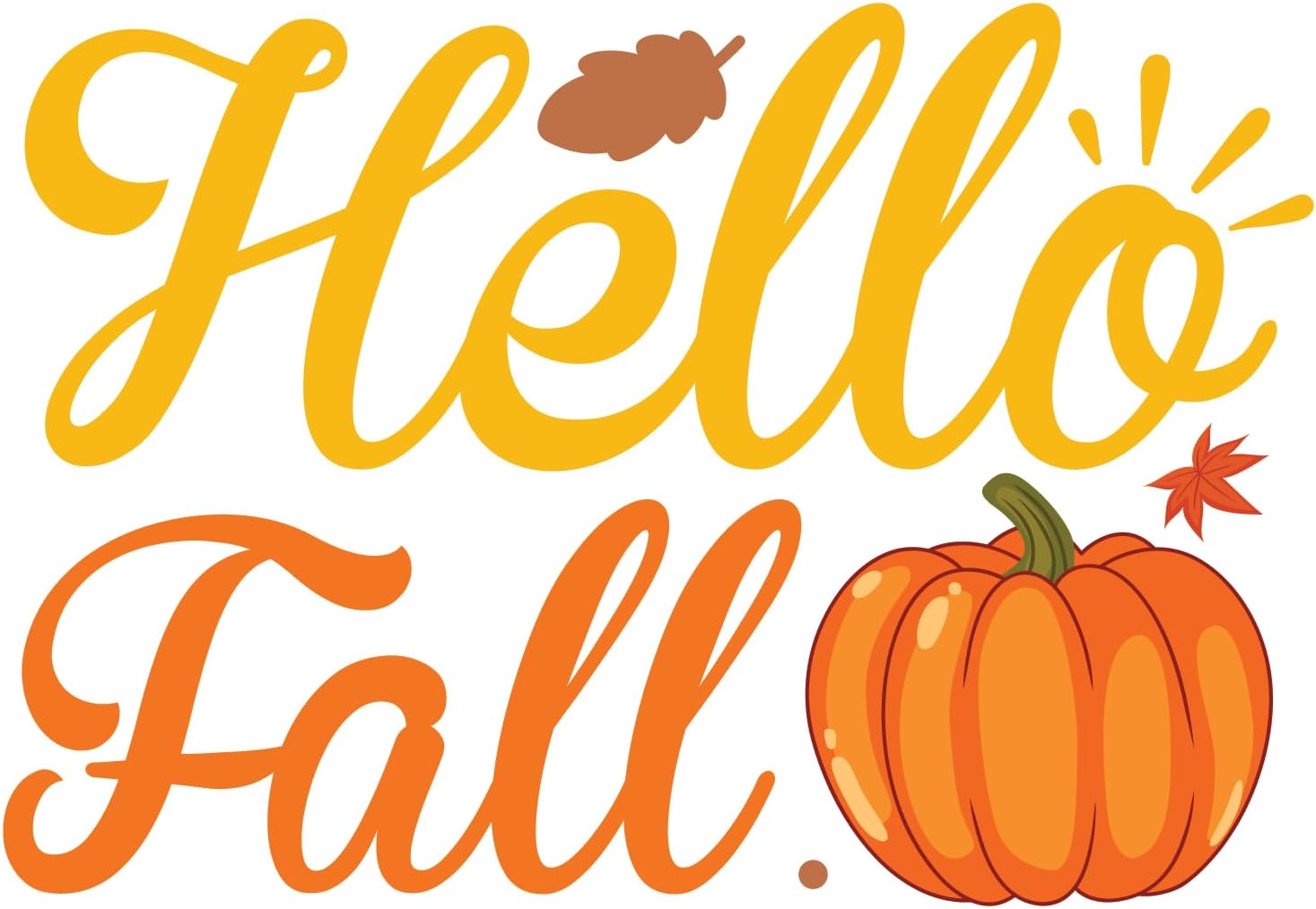 Inspirational Quote Hello Fall, Motivational Sticker Vinyl Decal Motivation Stickers- 5" Vinyl Sticker Waterproof