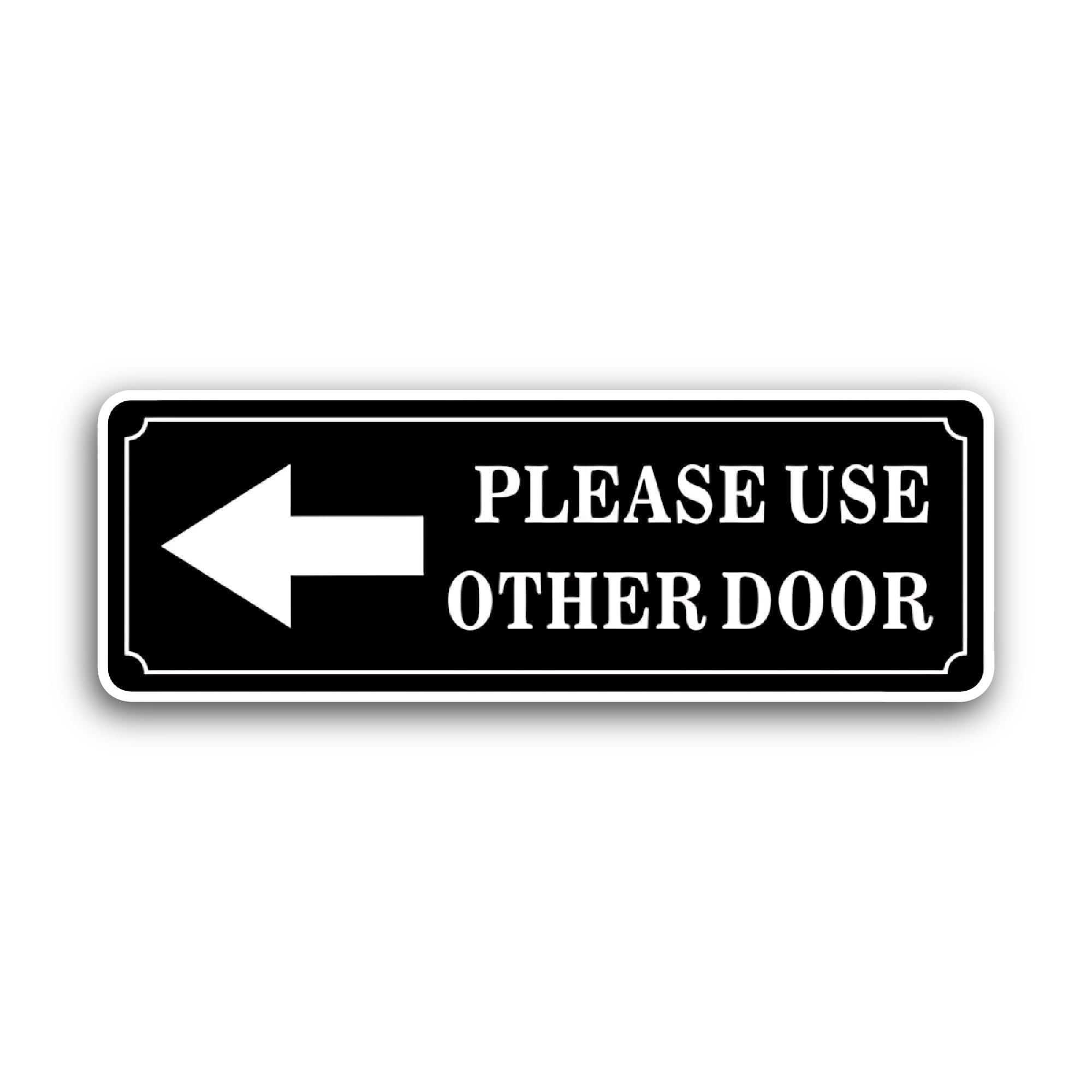 2 (Pieces) 3" and 5" Please Use Other Door Text Sticker, Waterproof Vinyl Decals for Many Purpose Li