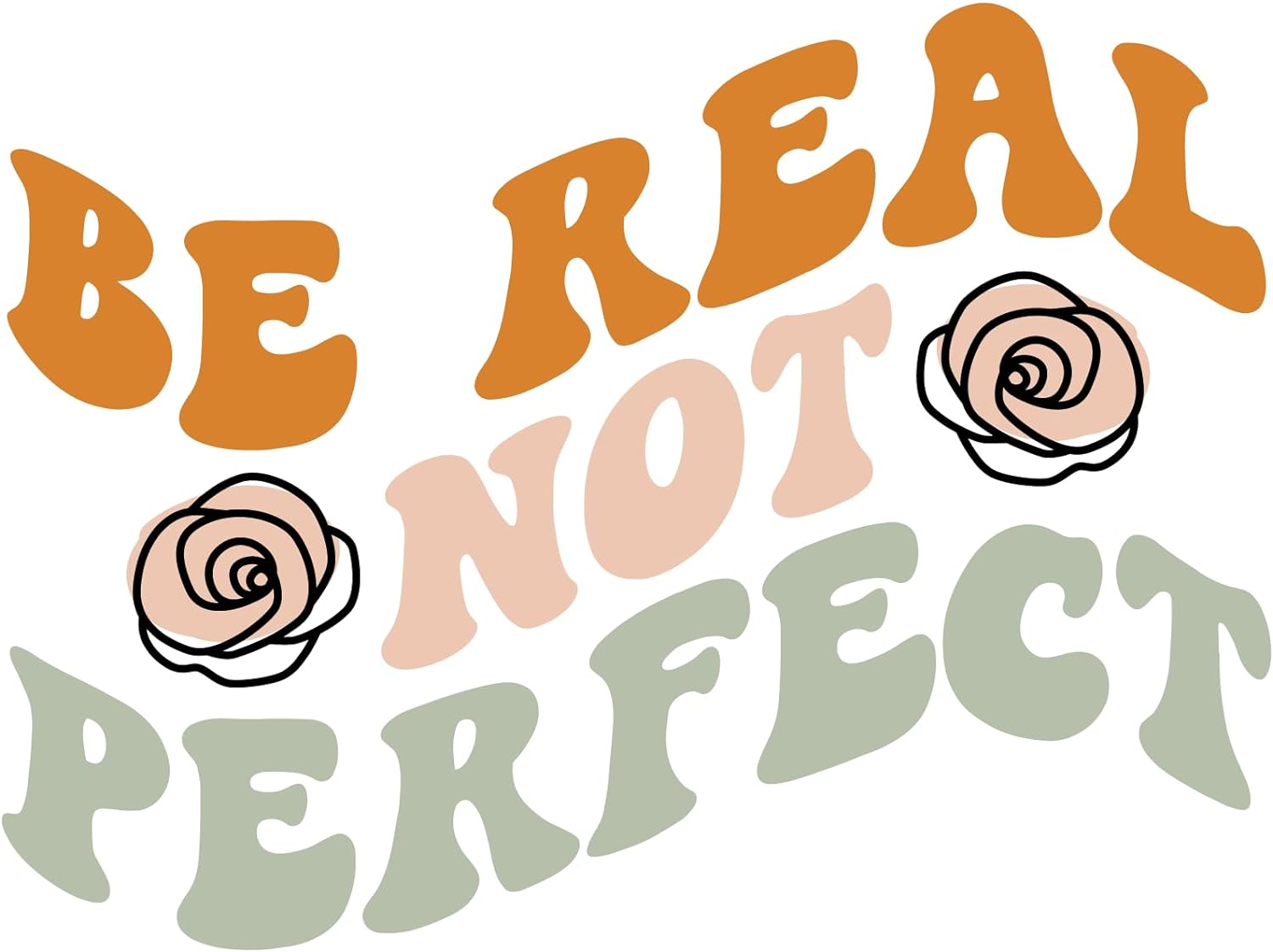 Inspirational Quote "Be Real Not Perfect Sticker" Motivational Sticker Vinyl Decal Motivation Stickers- 5" Vinyl Sticker Waterproof