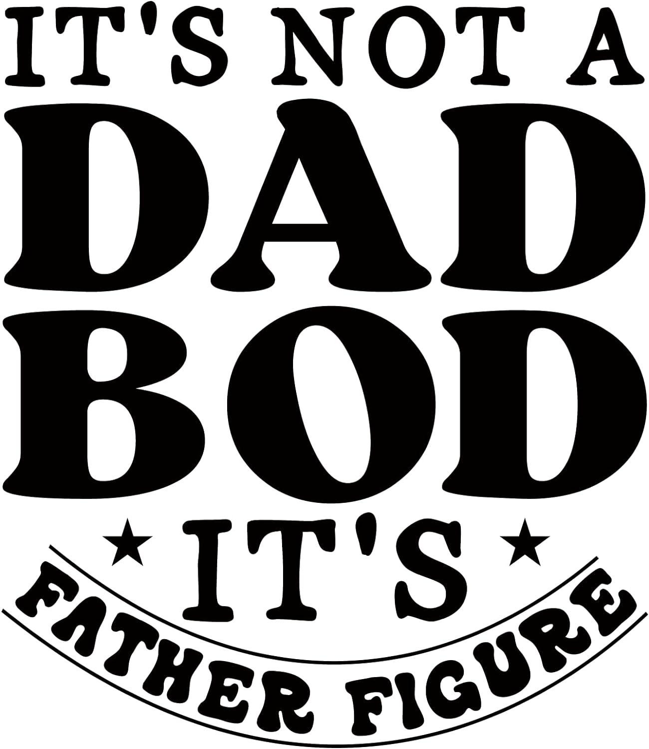 Inspirational Quote "I'm not a dad BOD It's a Father Figure" Motivational Sticker Vinyl Decal Motivation Stickers- 5" Vinyl Sticker Waterproof