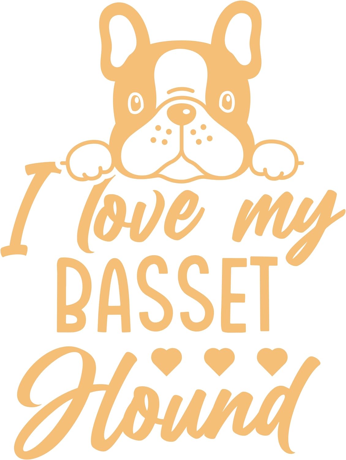 Inspirational Quote "I Love My Basset Hound" Motivational Sticker Vinyl Decal Motivation Stickers- 5" Vinyl Sticker Waterproof