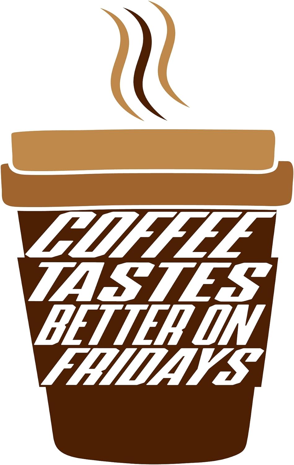 Inspirational Quote "Coffee Tastes Better On Fridays" Motivational Sticker Vinyl Decal Motivation Stickers- 5" Vinyl Sticker Waterproof