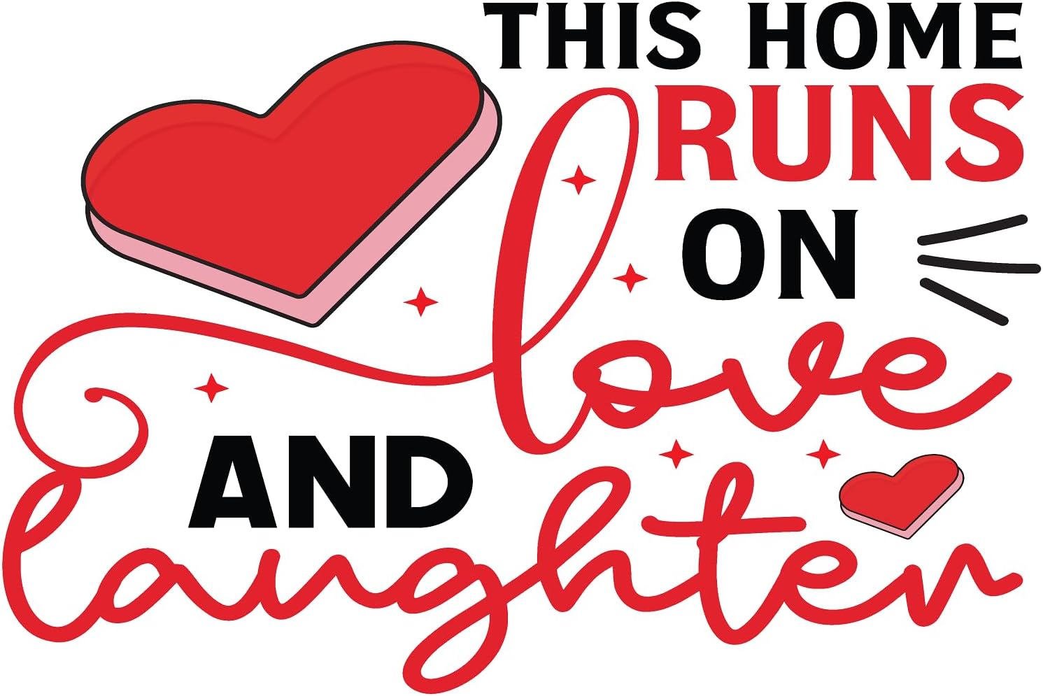 Inspirational Quote This Home Runs On Love and Laughter Motivational Sticker Vinyl Decal Motivation Stickers- 5" Vinyl Sticker Waterproof