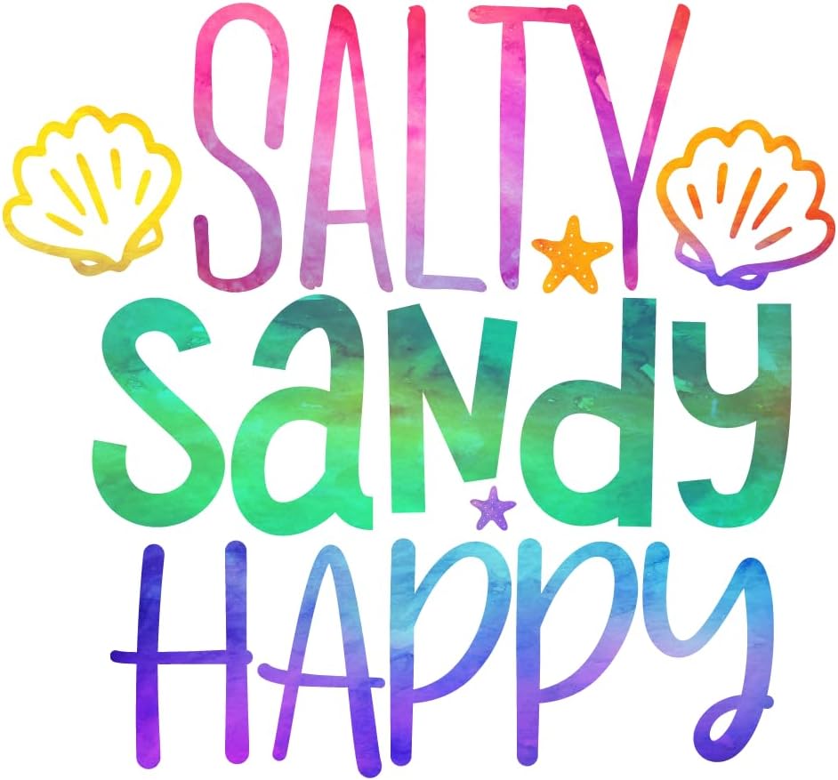 Inspirational Quote "Salty Sandy Happy" Motivational Sticker Vinyl Decal Motivation Stickers- 5" Vinyl Sticker Waterproof