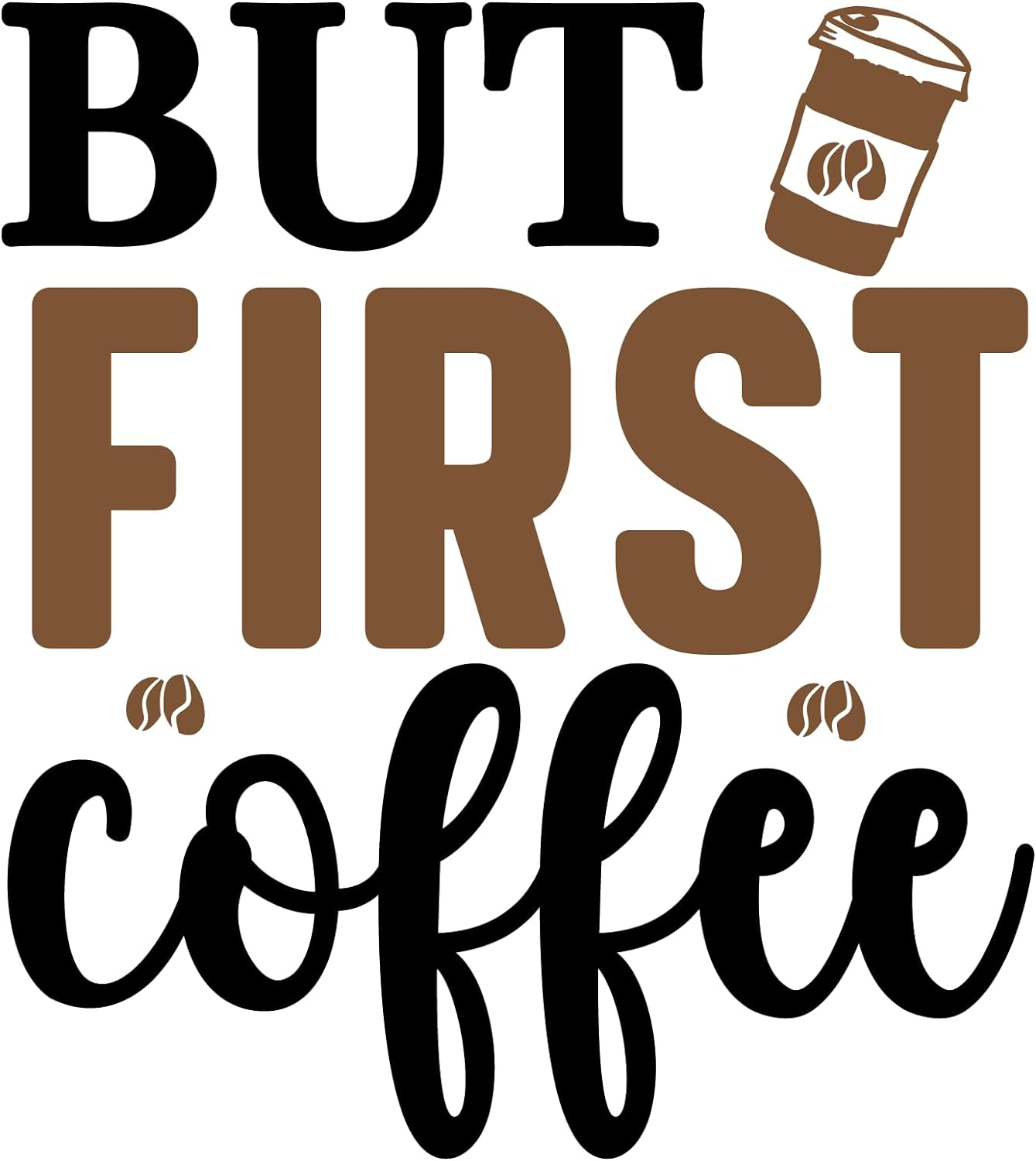 Inspirational Quote "But First Coffee" Motivational Sticker Vinyl Decal Motivation Stickers- 5" Vinyl Sticker Waterproof
