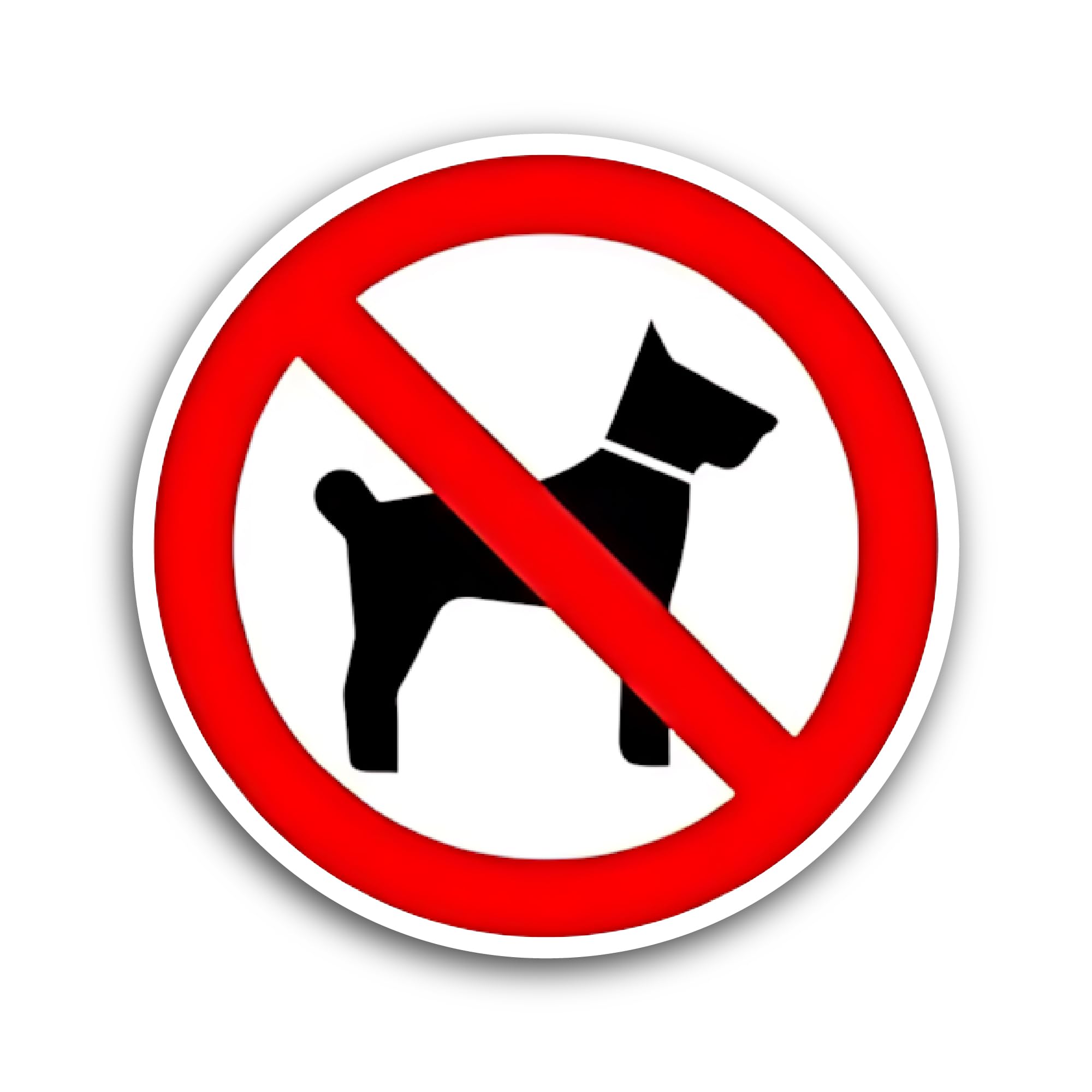 2 (Pieces) 3" and 5" No Dog Sign Sticker, Waterproof Vinyl Decals for Many Purpose Like Cars, Trucks