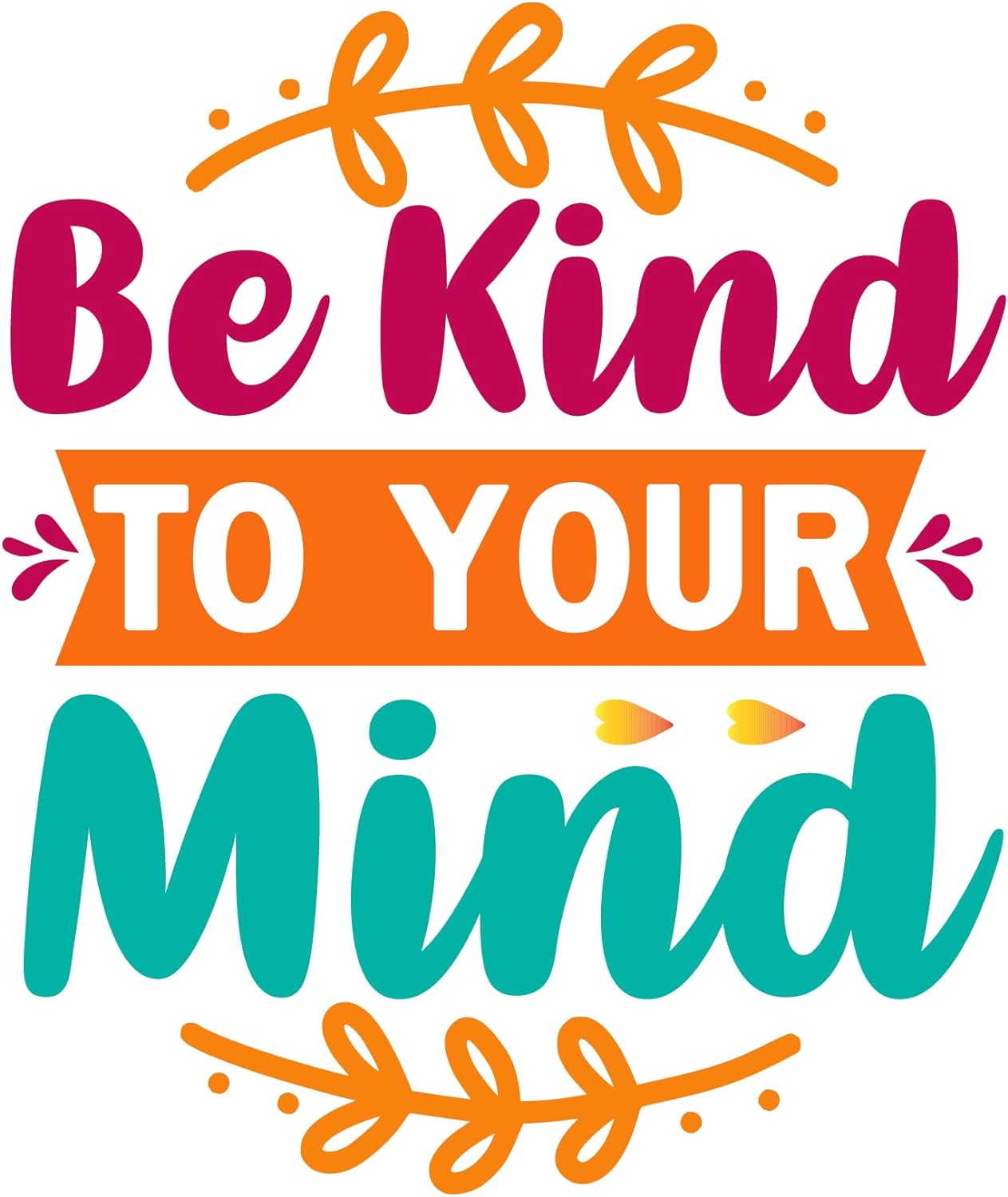 Inspirational Quote "Be Kind to Your Mind" Motivational Sticker Vinyl Decal Motivation Stickers- 5" Vinyl Sticker Waterproof