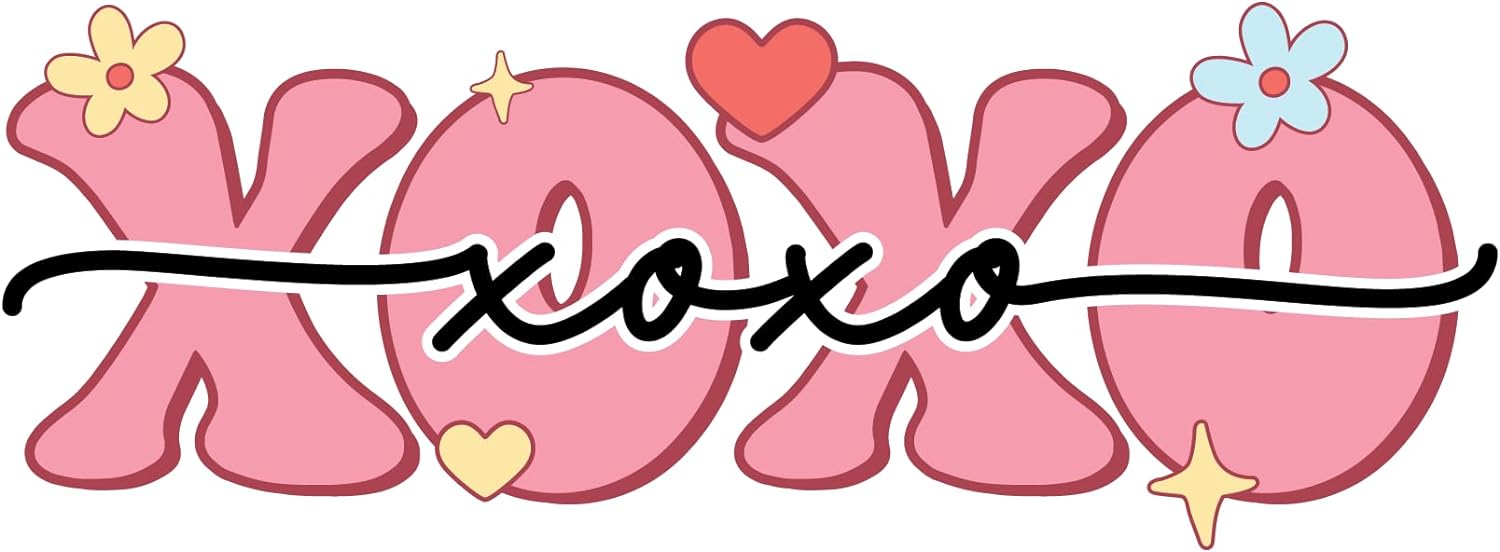 Inspirational Quote XOXO with Flower and Heart Motivational Sticker Vinyl Decal Motivation Stickers- 5" Vinyl Sticker Waterproof