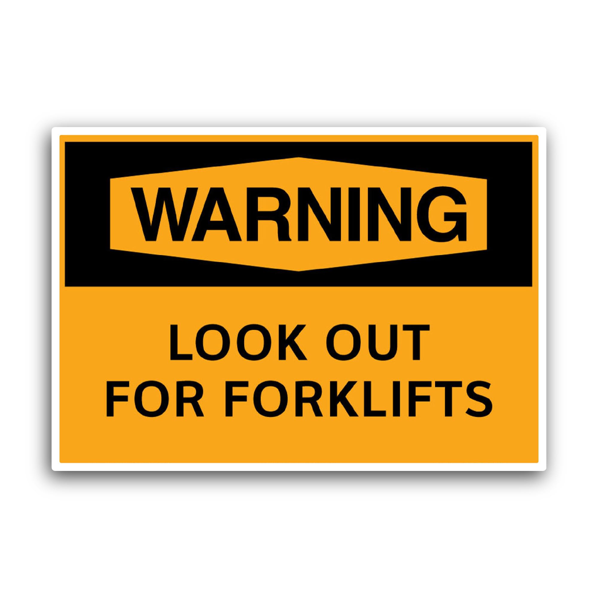 2 (Pieces) 3" and 5" Warning Look Out Sticker, Waterproof Vinyl Decals for Many Purpose Like Cars, T