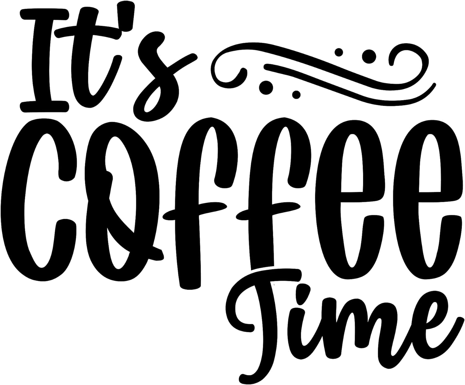 Inspirational Quote "Its Coffee Time" Motivational Sticker Vinyl Decal Motivation Stickers- 5" Vinyl Sticker Waterproof