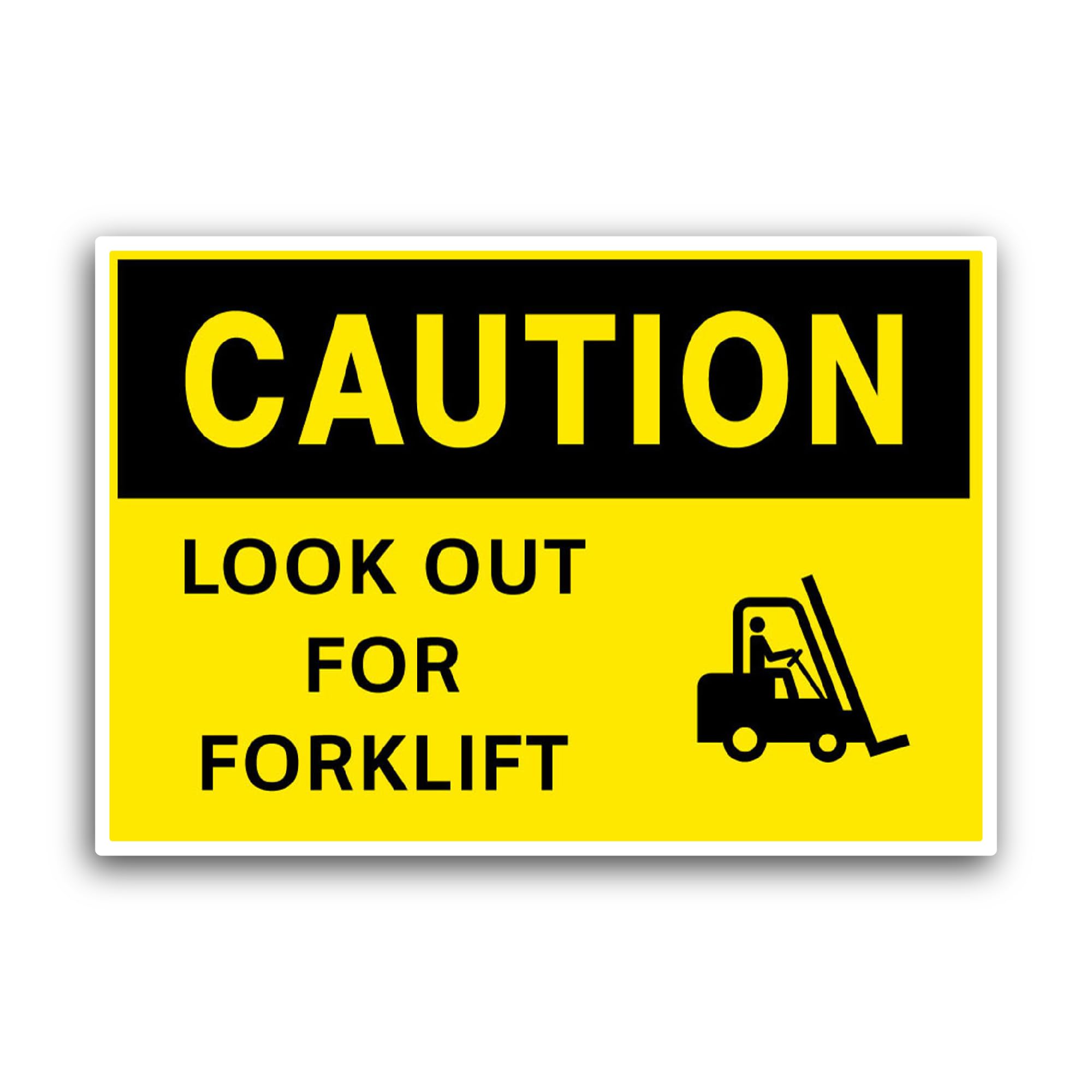 2 (Pieces) 3" and 5" Caution F0rklift Sticker, Waterproof Vinyl Decals for Many Purpose Like Cars, T
