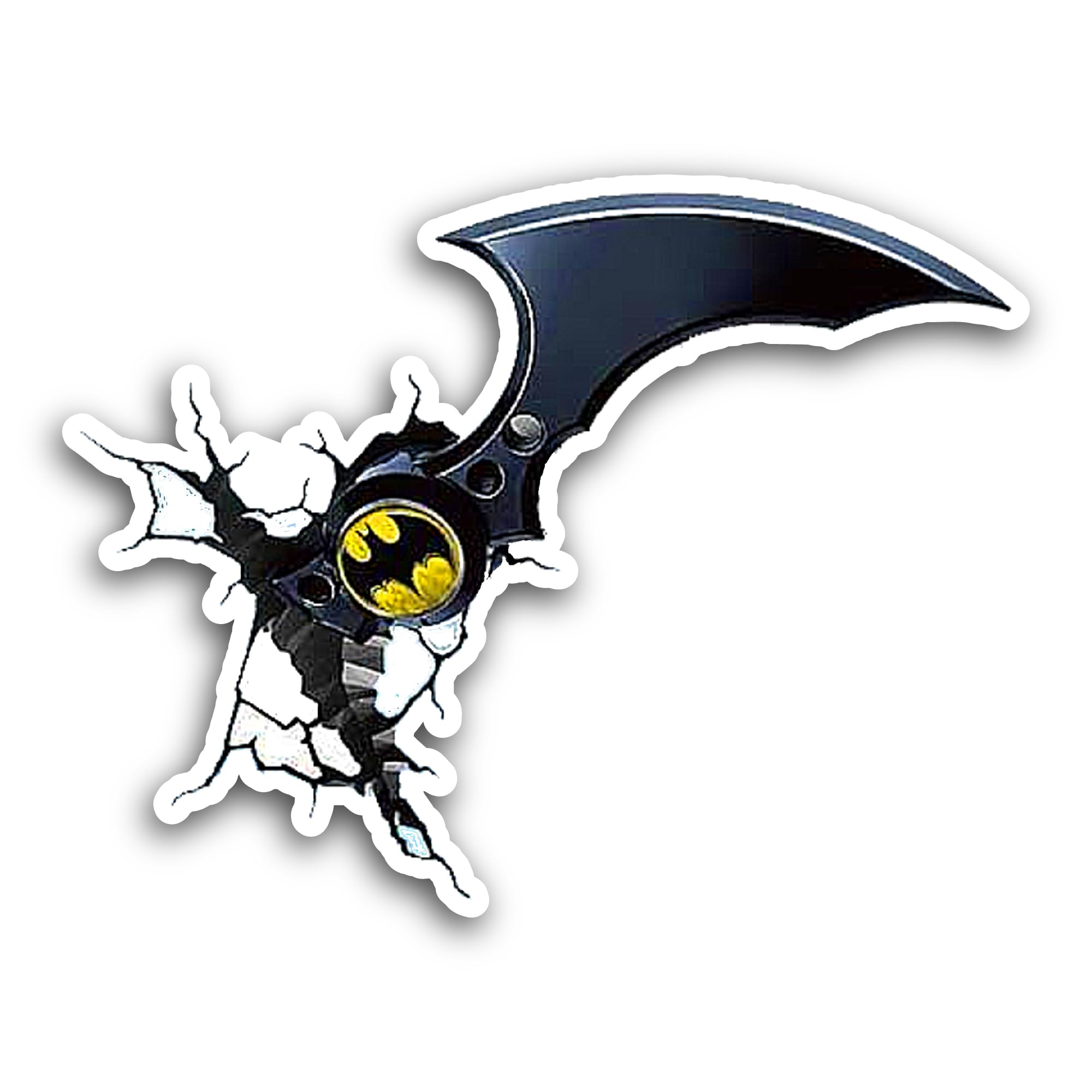 2 (Pieces) 3" and 5" Batarang Sticker, Waterproof Vinyl Decals for Many Purpose Like Cars, Trucks, L