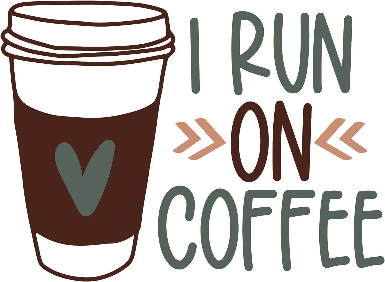 Inspirational Quote "I Run on Coffee" Motivational Sticker Vinyl Decal Motivation Stickers- 5" Vinyl Sticker Waterproof