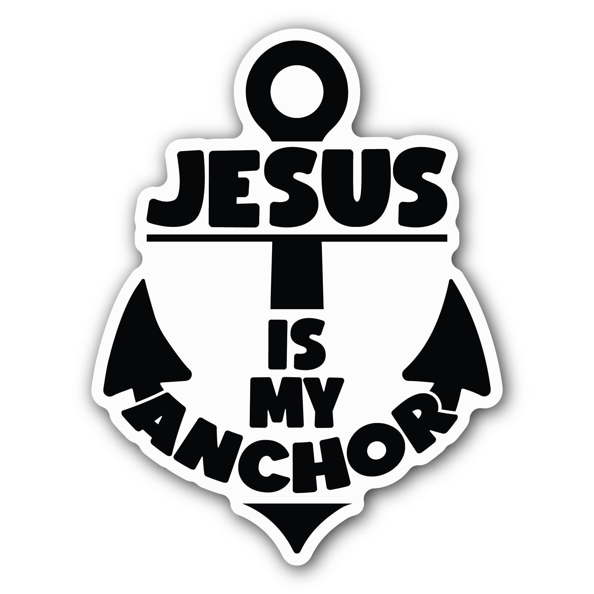 2 (Pieces) 3" and 5" Jesus is My Anchor Sticker, Waterproof Vinyl Decals for Many Purpose Like Cars,