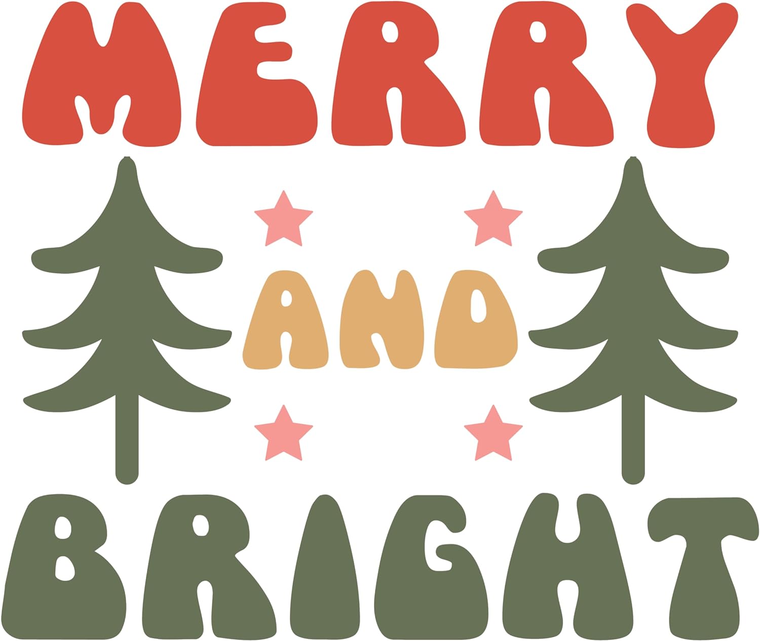 Inspirational Quote Merry and Bright Evergreen Tree Motivational Sticker Vinyl Decal Motivation Stickers- 5" Vinyl Sticker Waterproof