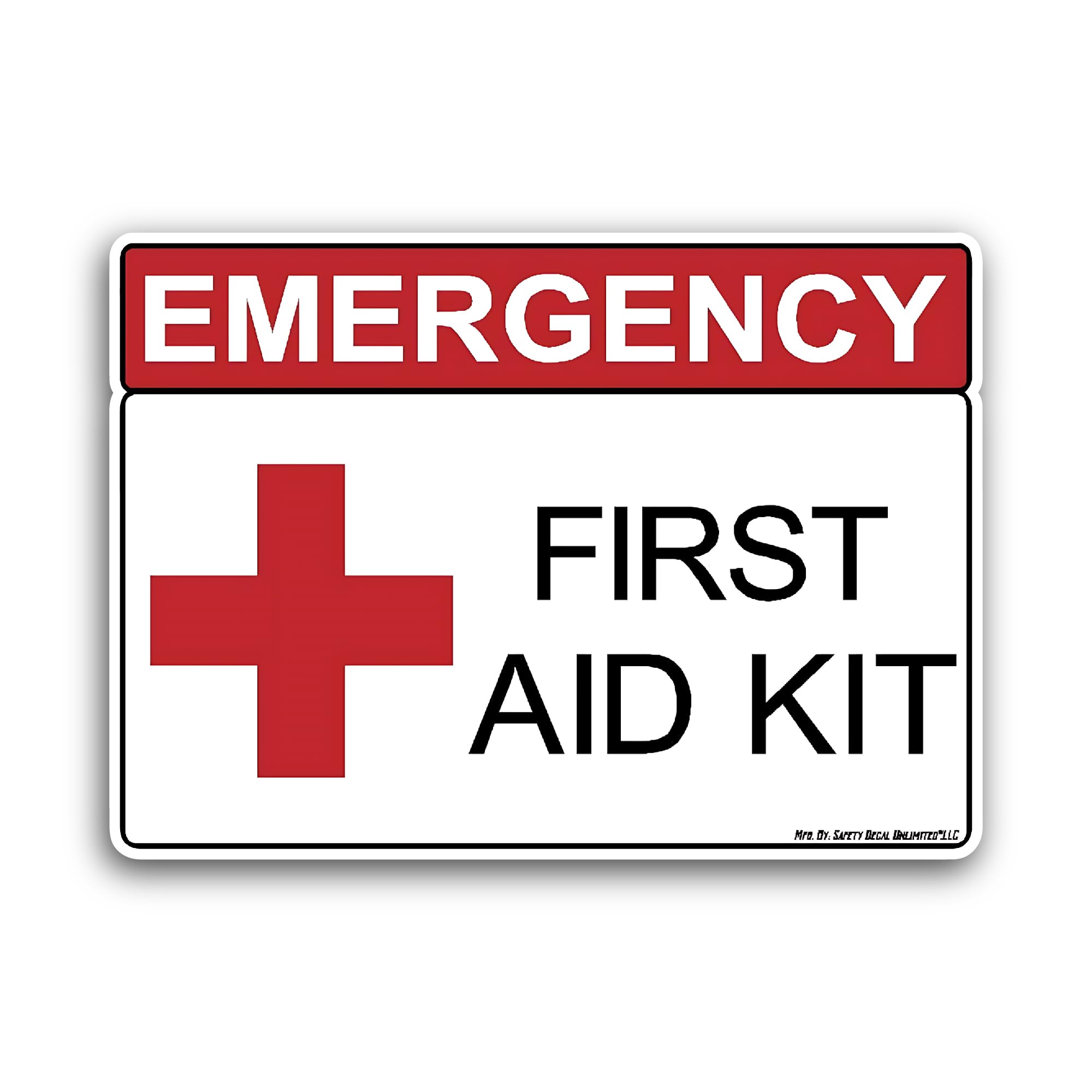 2 (Pieces) 3" and 5" Emergency First Aid Kit Sticker, Waterproof Vinyl Decals for Many Purpose Like