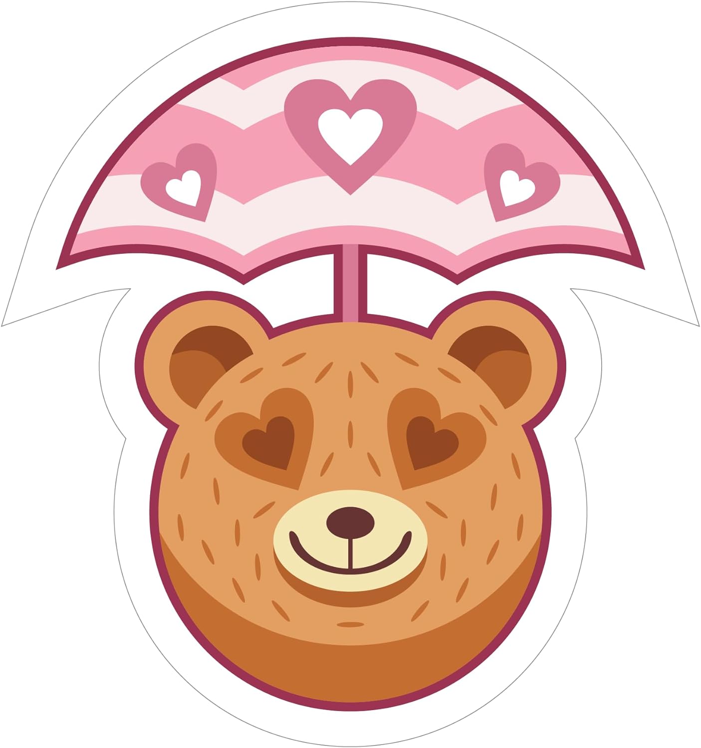 Inspirational Quote Bear Face with Umbrella Motivational Sticker Vinyl Decal Motivation Stickers- 5" Vinyl Sticker Waterproof