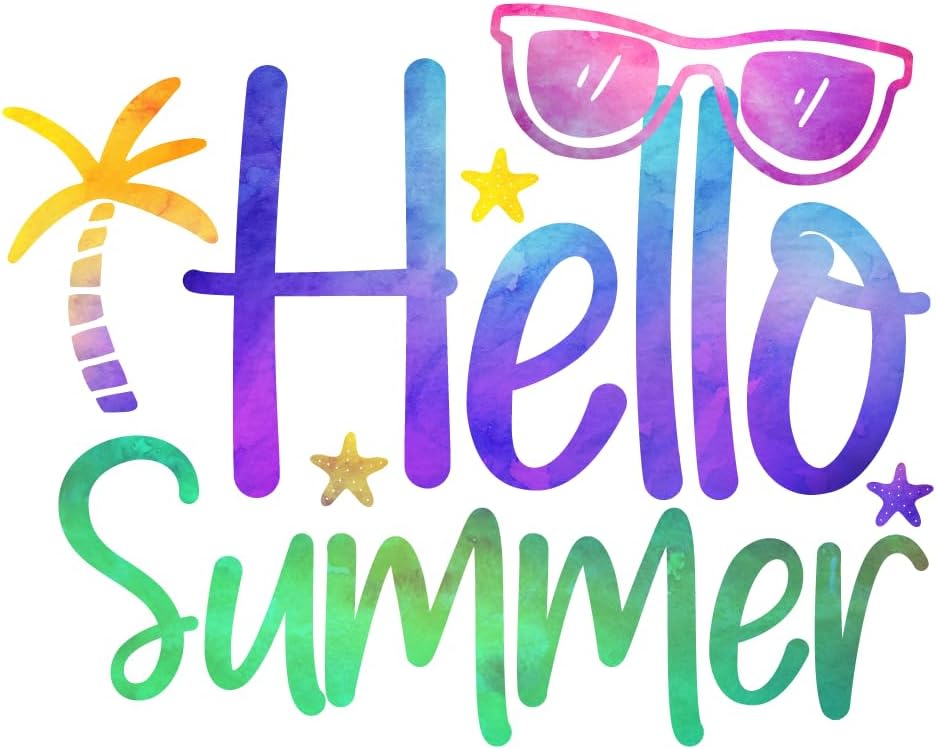 Inspirational Quote "Hello Summer" Motivational Sticker Vinyl Decal Motivation Stickers- 5" Vinyl Sticker Waterproof