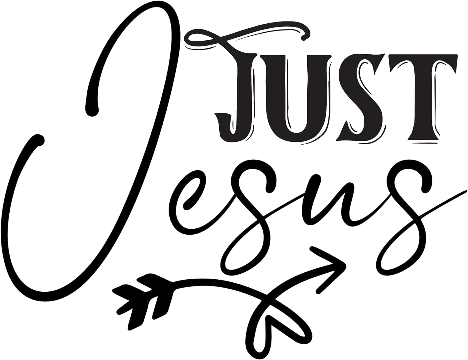 Inspirational Quote "Just Jesus" Motivational Sticker Vinyl Decal Motivation Stickers- 5" Vinyl Sticker Waterproof