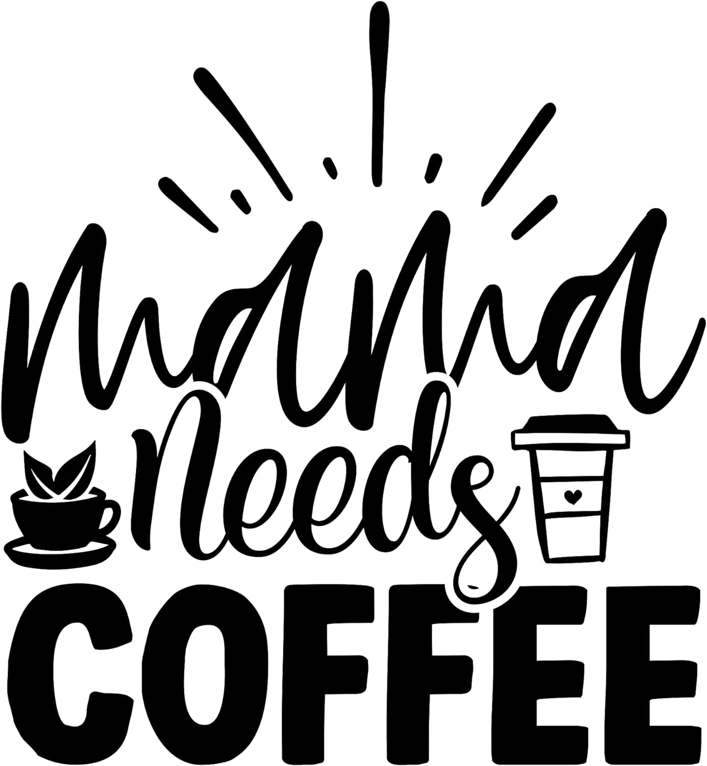 Inspirational Quote "More Coffee Please" Motivational Sticker Vinyl Decal Motivation Stickers- 5" Vinyl Sticker Waterproof