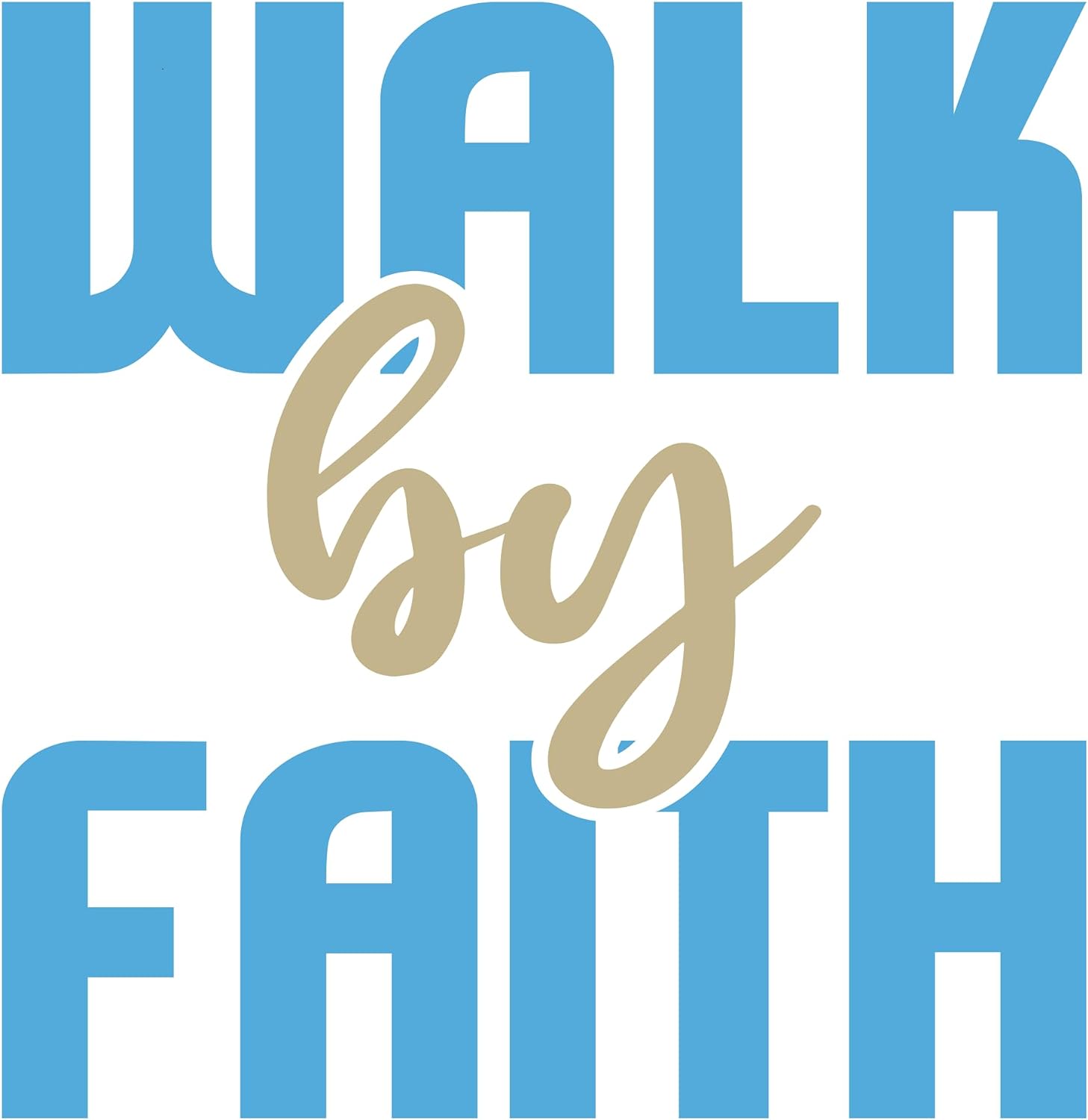 Inspirational Quote "Walk By Faith, Sticker Gift" Motivational Sticker Vinyl Decal Motivation Stickers- 5" Vinyl Sticker Waterproof