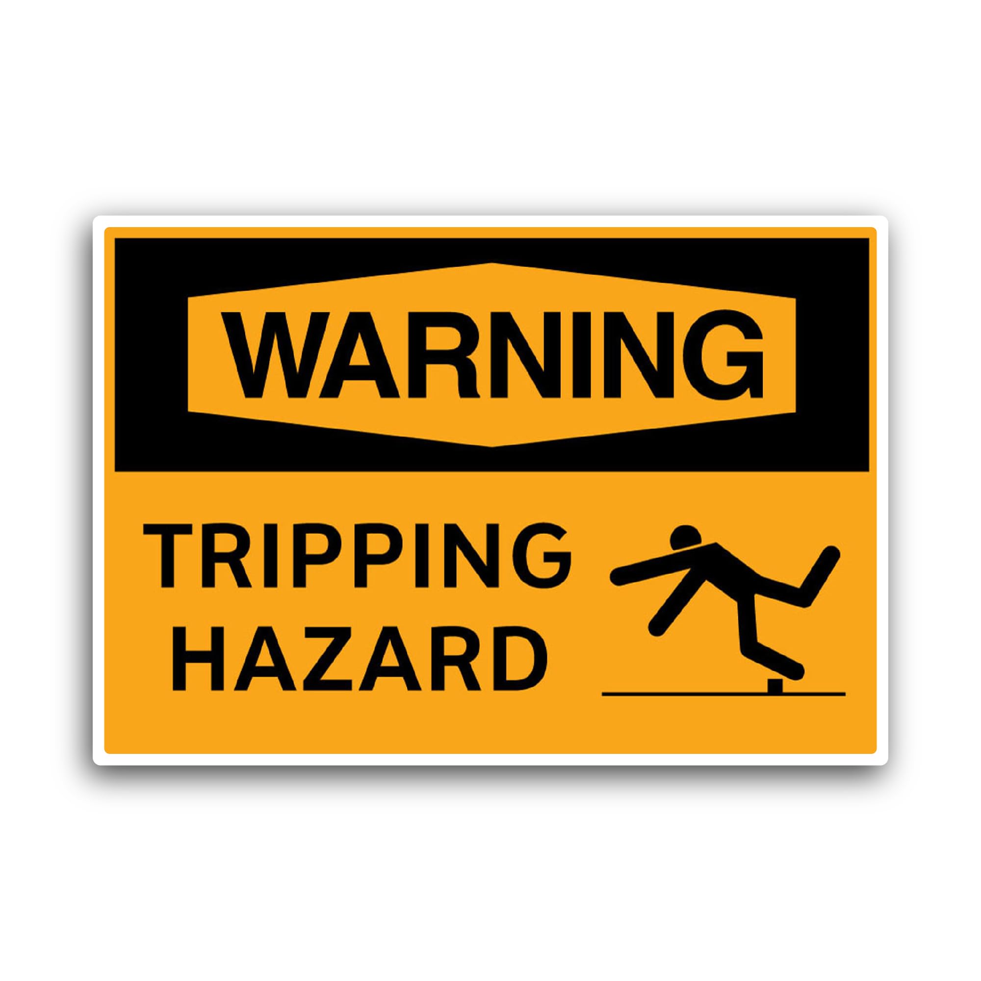 2 (Pieces) 3" and 5" Warning: Tripping Hazard Sticker, Waterproof Vinyl Decals for Many Purpose Like