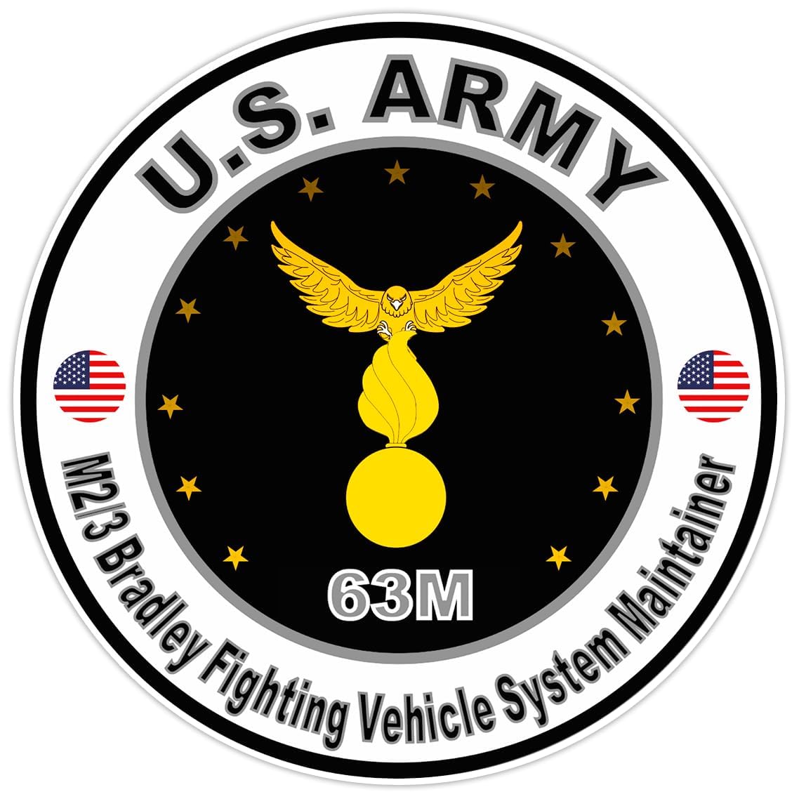 2 (Pieces) 3" and 5" Stickers n Decals - M2/3 Bradley Fighting Vehicle System Maintainer Sticker Vin