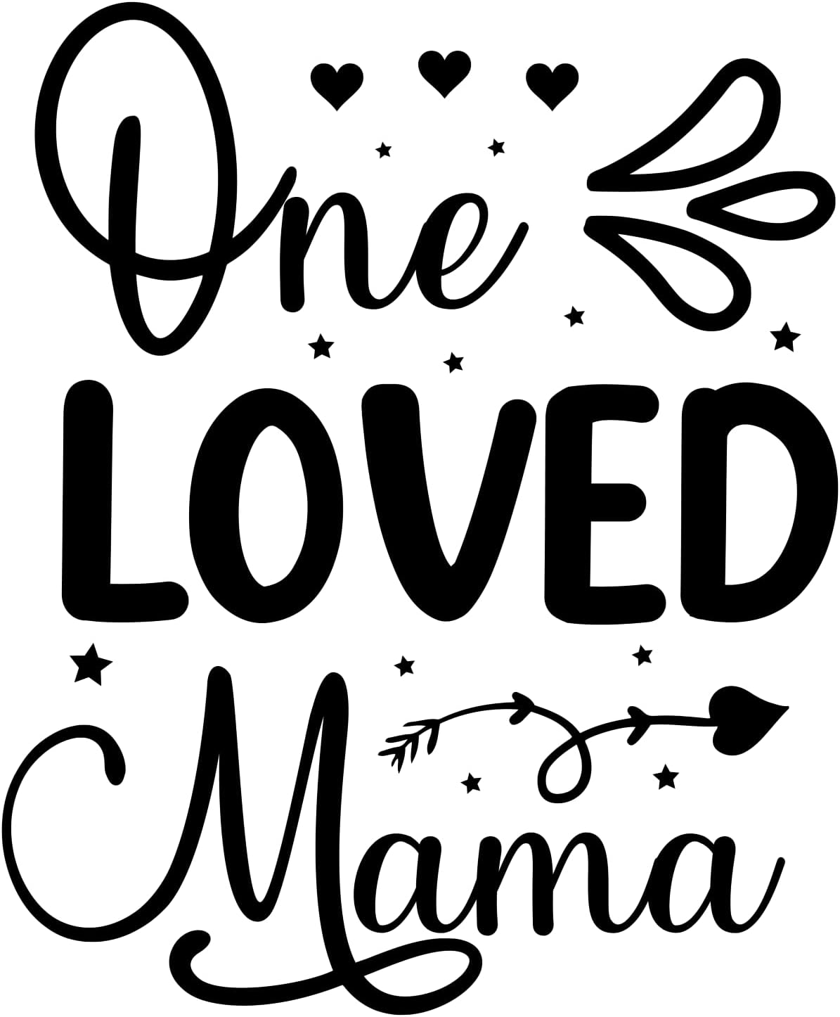 Inspirational Quote "ONE Loved Mama Stickers." Motivational Sticker Vinyl Decal Motivation Stickers- 5" Vinyl Sticker Waterproof
