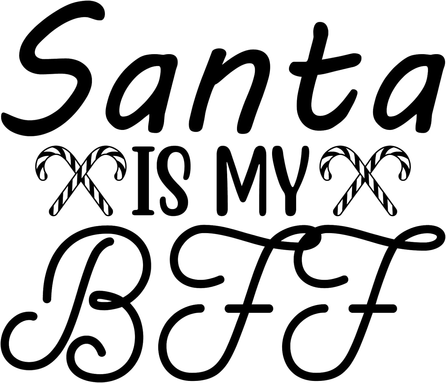 Inspirational Quote Santa is My BFF Motivational Sticker Vinyl Decal Motivation Stickers- 5" Vinyl Sticker Waterproof