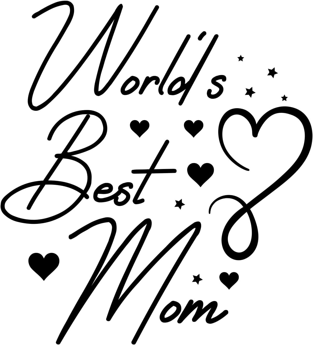 Inspirational Quote "World's Best MOM, Sticker" Motivational Sticker Vinyl Decal Motivation Stickers- 5" Vinyl Sticker Waterproof