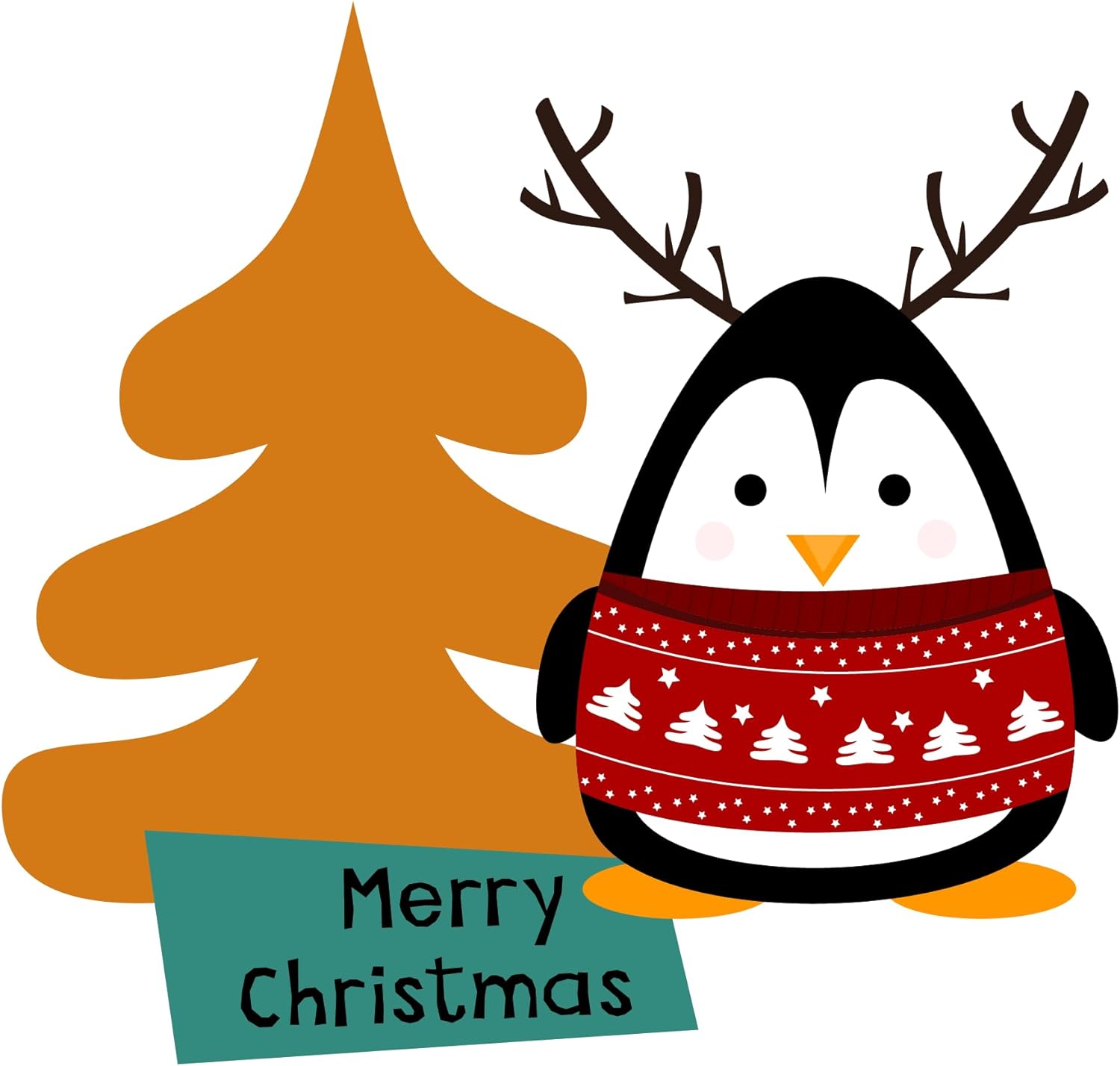Inspirational Quote Penguin Merry Chrismtas Tree Motivational Sticker Vinyl Decal Motivation Stickers- 5" Vinyl Sticker Waterproof