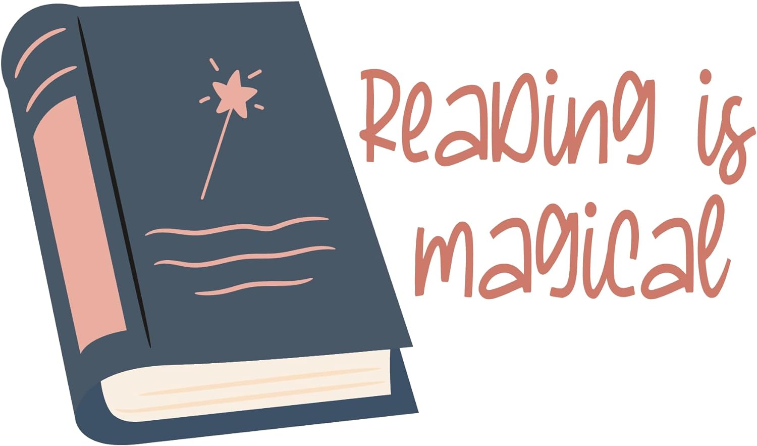 Inspirational Quote Reading Is Magical Book Sticker Motivational Sticker Vinyl Decal Motivation Stickers- 5" Vinyl Sticker Waterproof