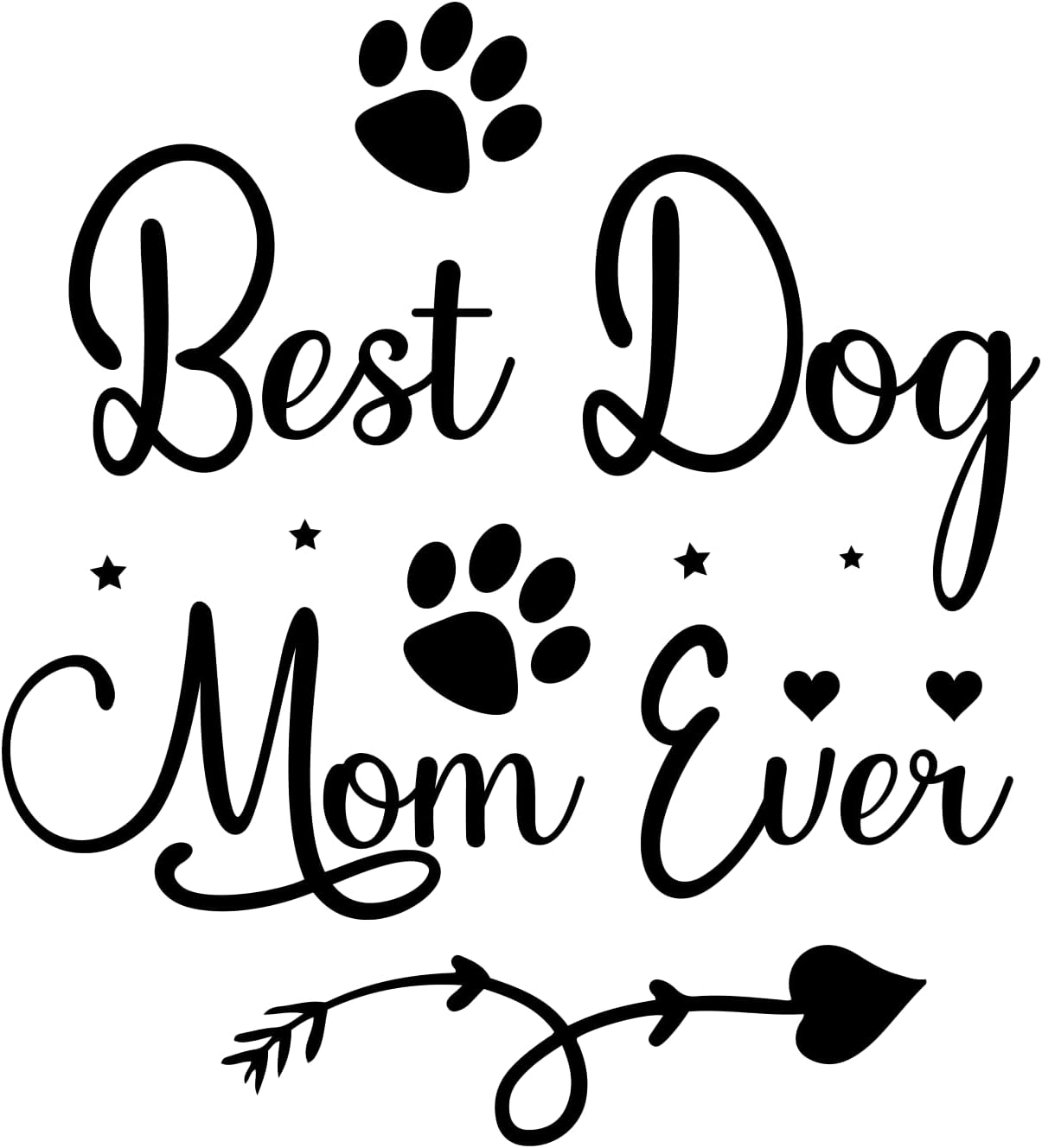 Inspirational Quote "Best Dog MOM Ever." Motivational Sticker Vinyl Decal Motivation Stickers- 5" Vinyl Sticker Waterproof