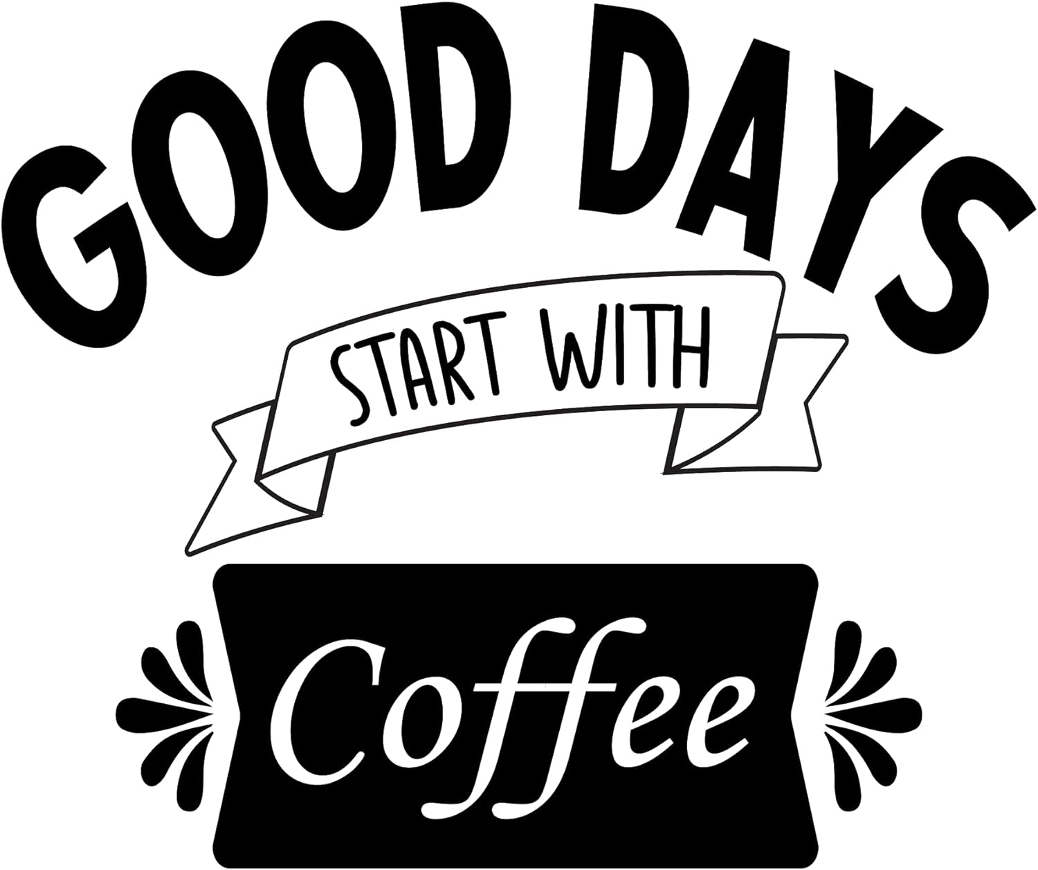 Inspirational Quote "Good Days Start with Coffee" Motivational Sticker Vinyl Decal Motivation Stickers- 5" Vinyl Sticker Waterproof
