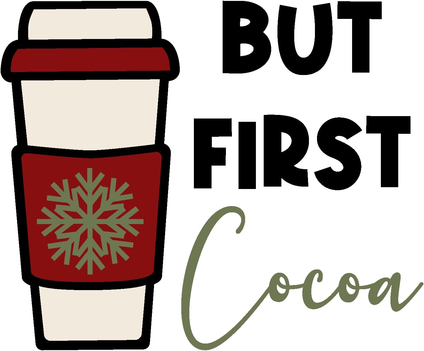 Inspirational Quote But First Cocoa Motivational Sticker Vinyl Decal Motivation Stickers- 5" Vinyl Sticker Waterproof