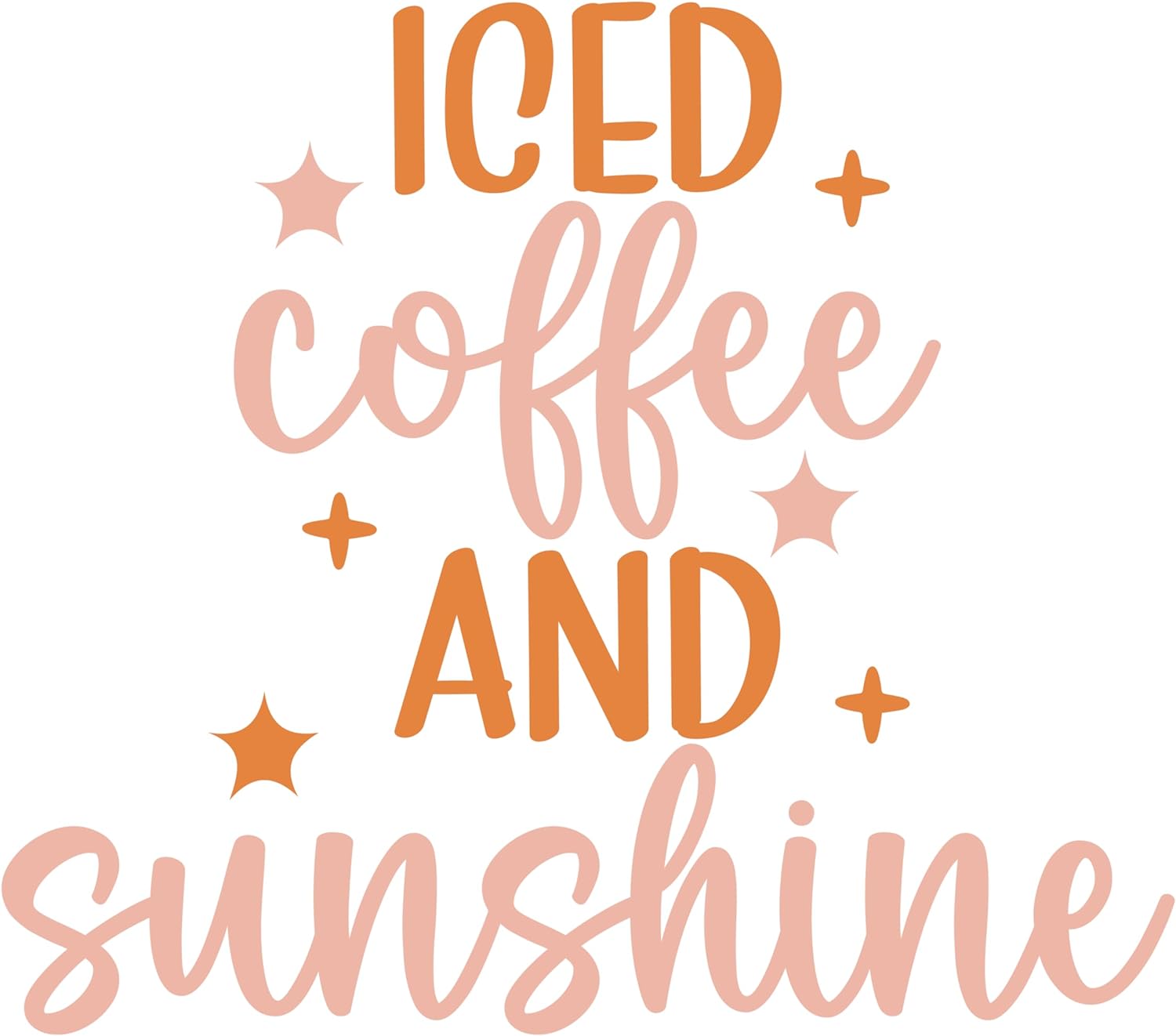 Inspirational Quote "Iced Coffee and Sunshine" Motivational Sticker Vinyl Decal Motivation Stickers- 5" Vinyl Sticker Waterproof