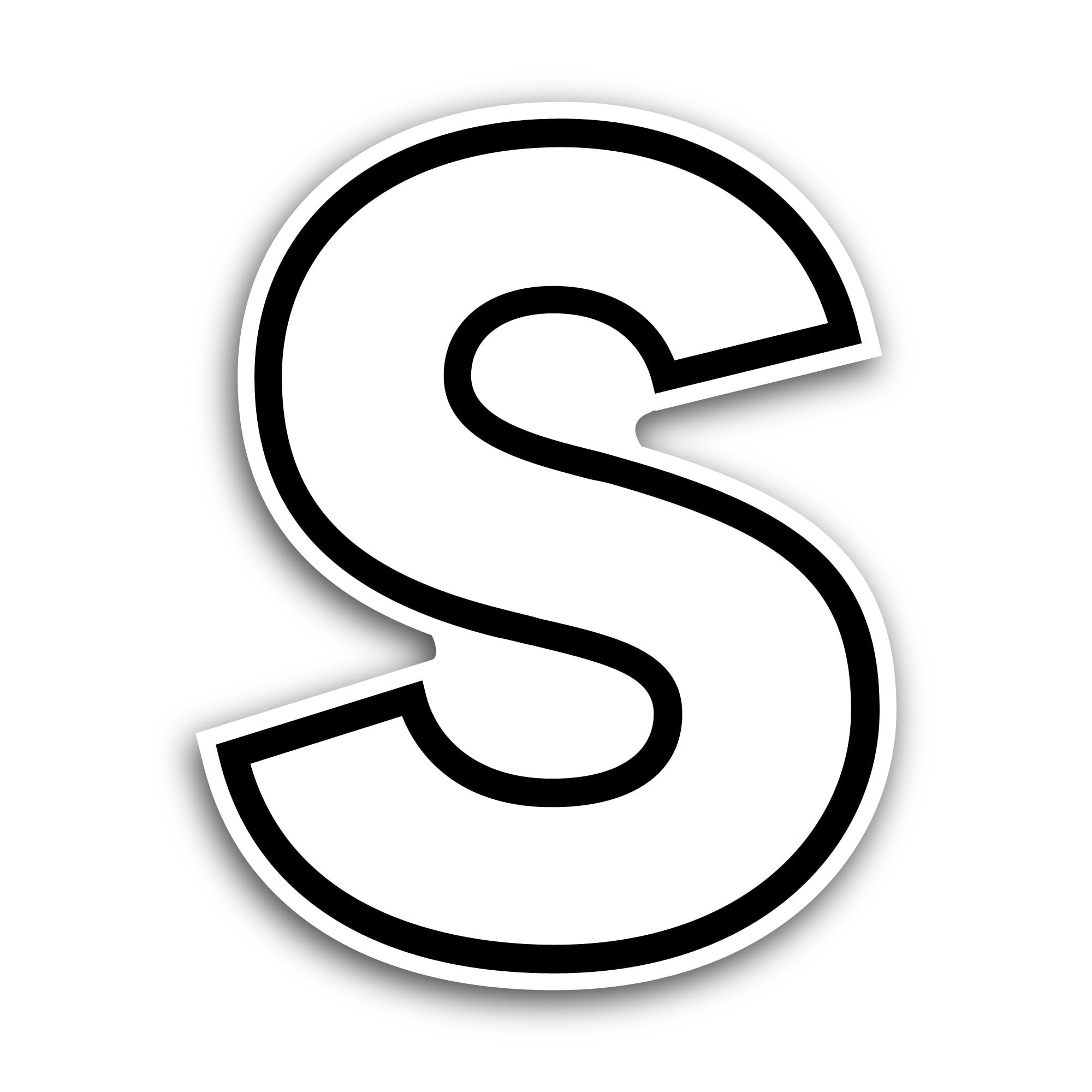 2 (Pieces) 3" and 5" Letter S Sticker, Waterproof Vinyl Decals for Many Purpose Like Cars, Trucks, L