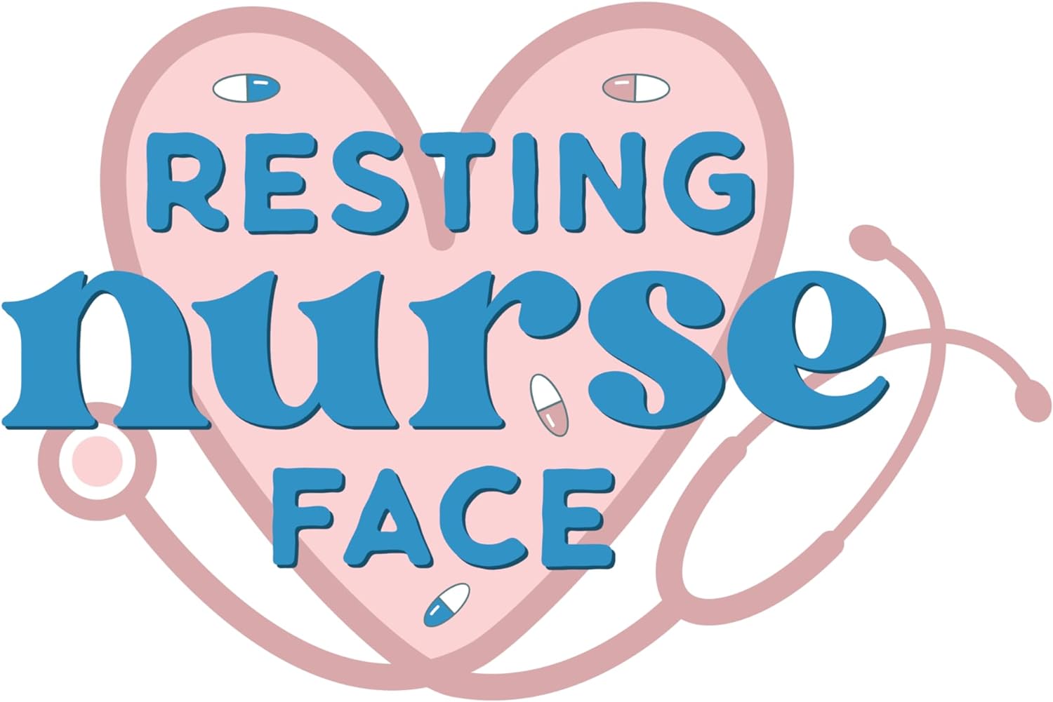Inspirational Quote "Restng Nurse Face Icon Sticker" Motivational Sticker Vinyl Decal Motivation Stickers- 5" Vinyl Sticker Waterproof